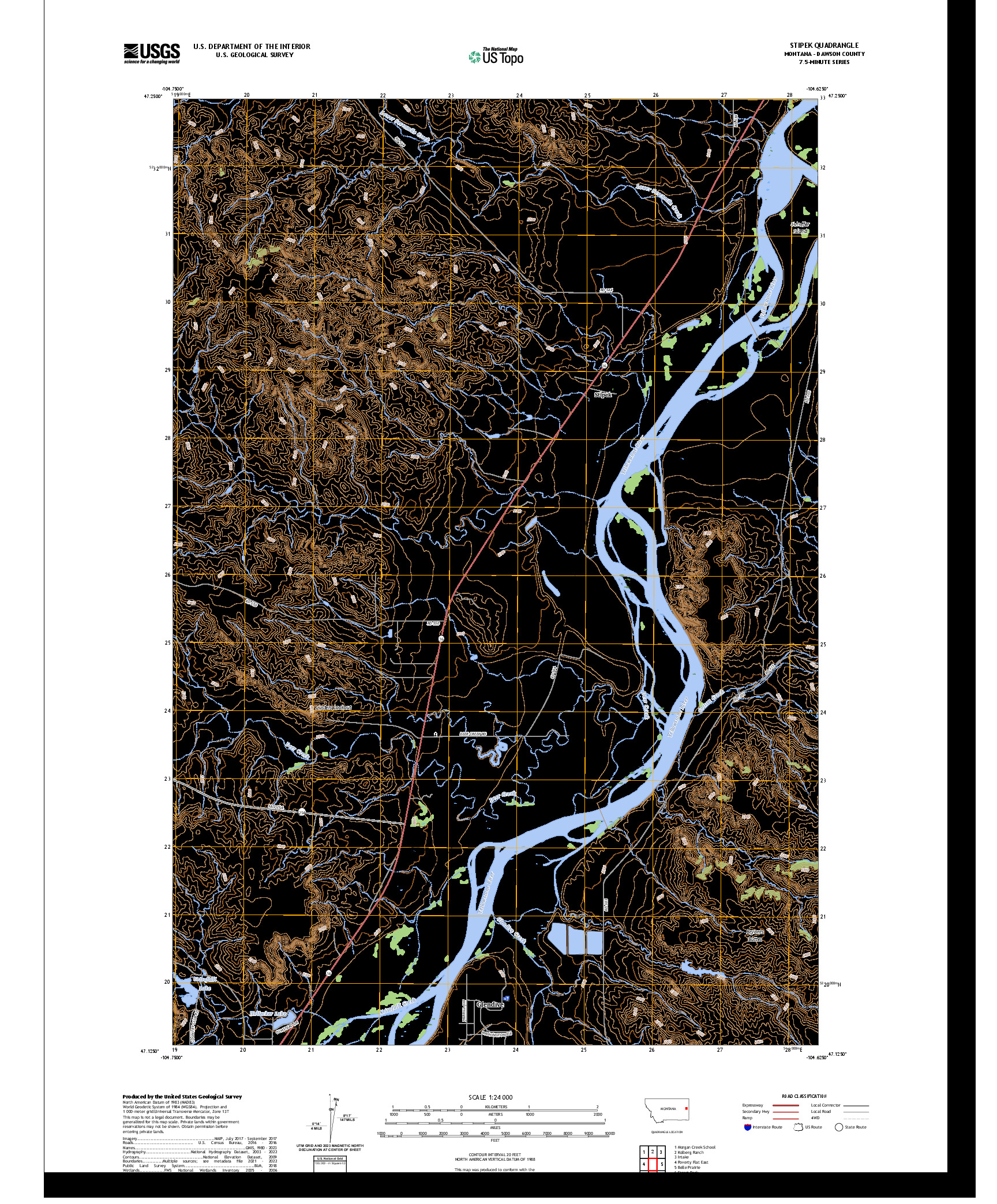 US TOPO 7.5-MINUTE MAP FOR STIPEK, MT