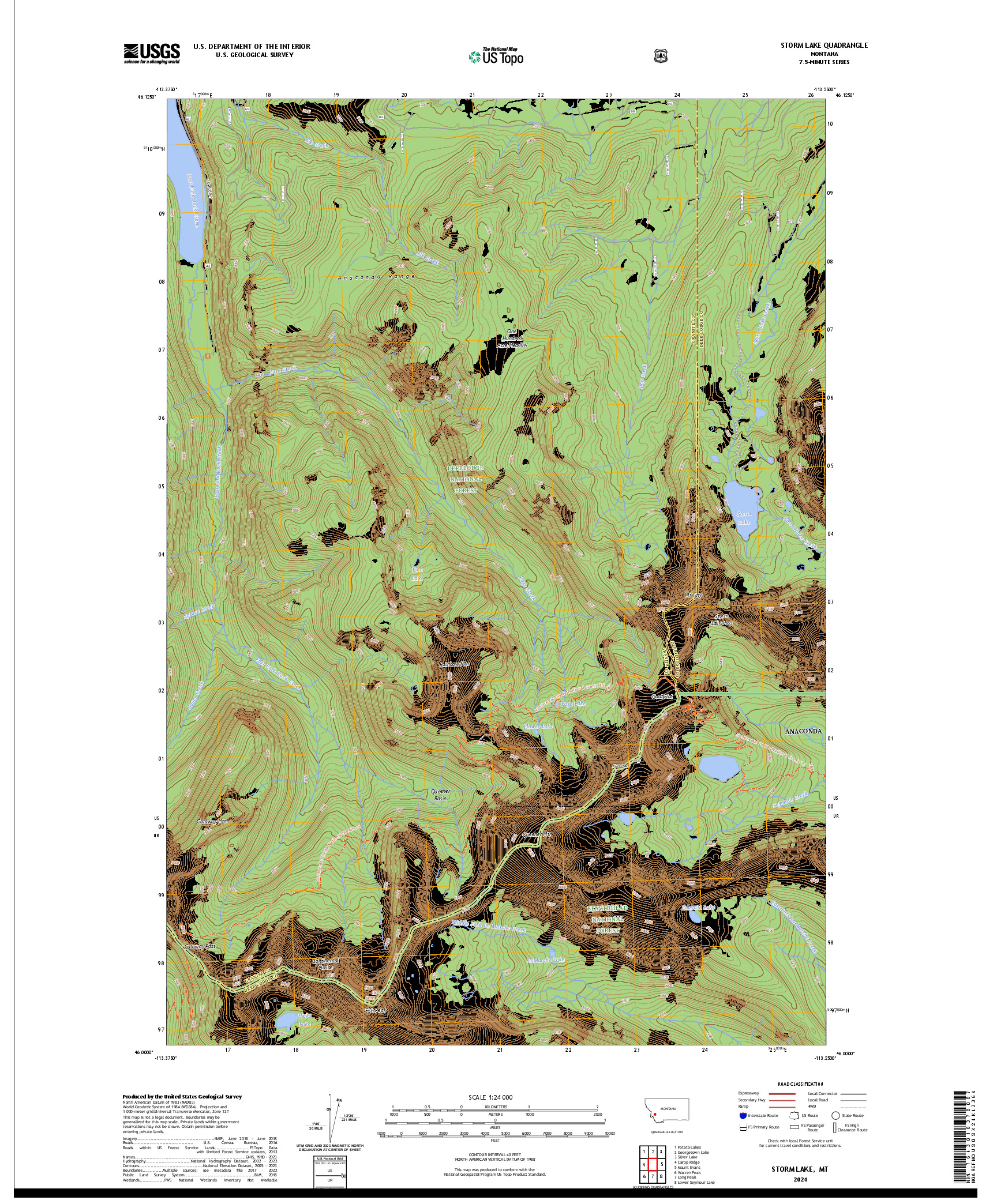 US TOPO 7.5-MINUTE MAP FOR STORM LAKE, MT