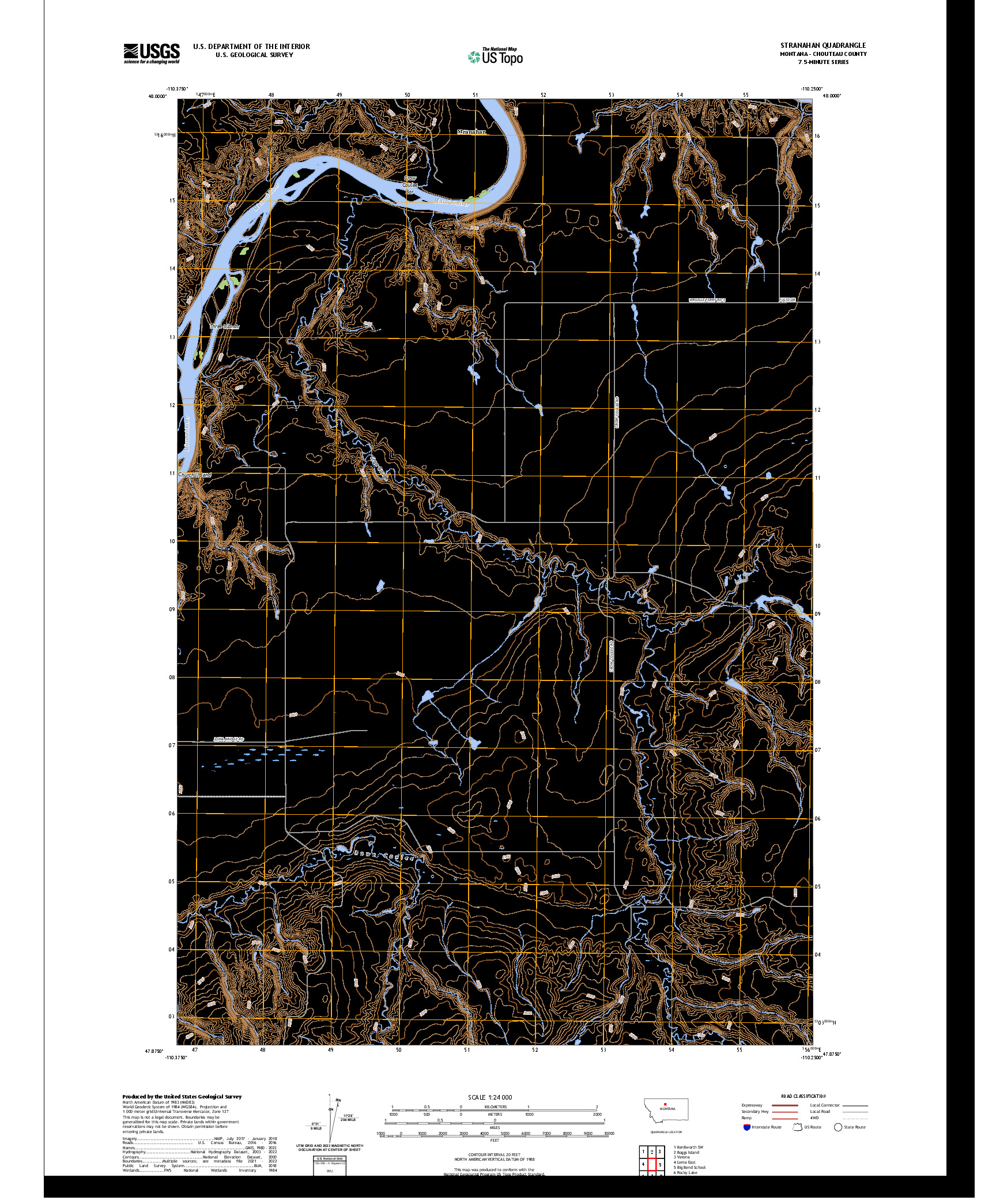 US TOPO 7.5-MINUTE MAP FOR STRANAHAN, MT