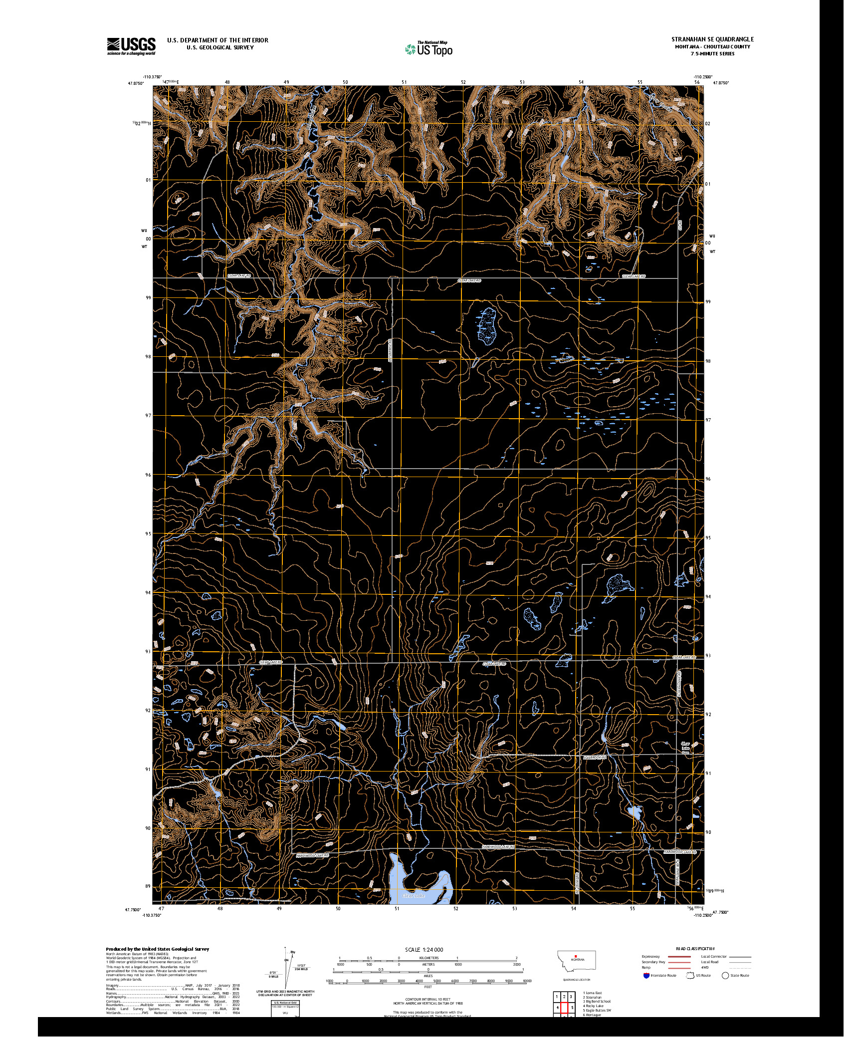 US TOPO 7.5-MINUTE MAP FOR STRANAHAN SE, MT
