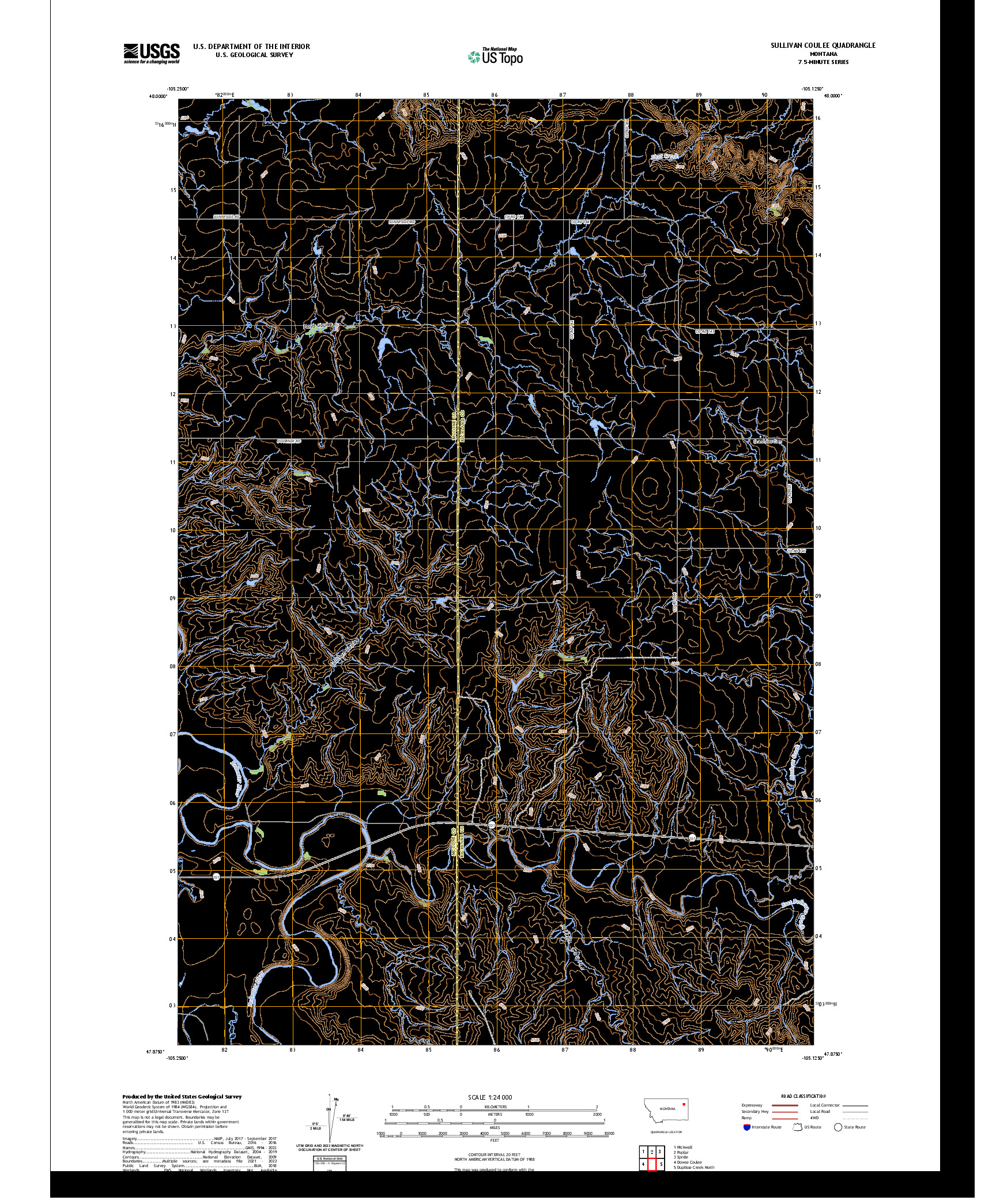 US TOPO 7.5-MINUTE MAP FOR SULLIVAN COULEE, MT