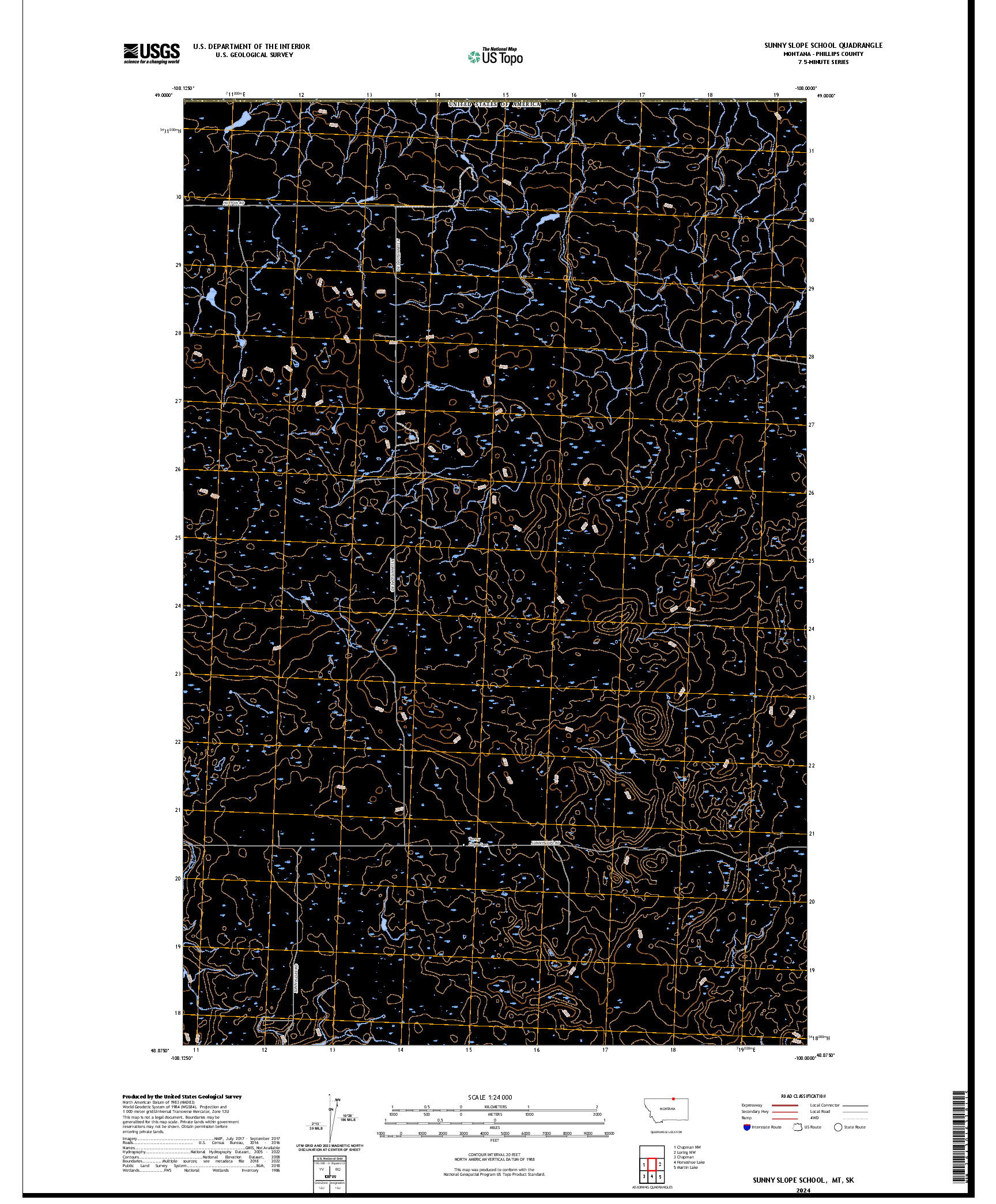 US TOPO 7.5-MINUTE MAP FOR SUNNY SLOPE SCHOOL, MT,SK
