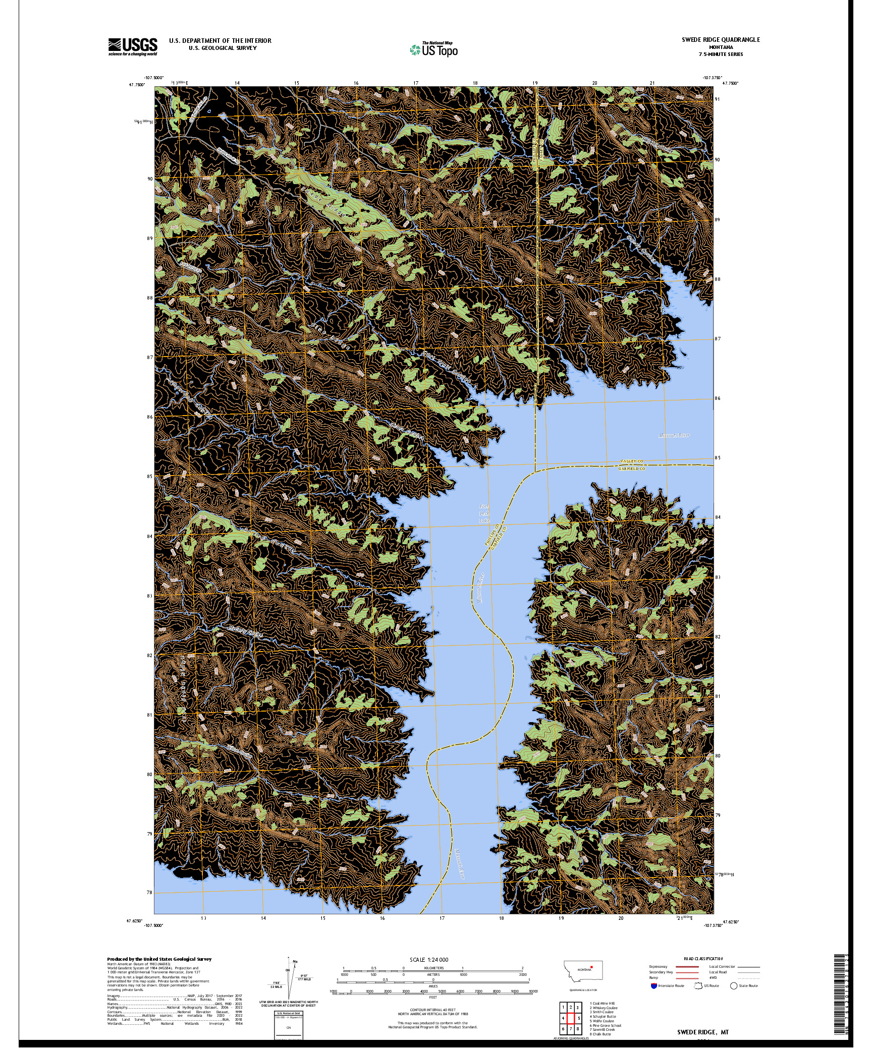 US TOPO 7.5-MINUTE MAP FOR SWEDE RIDGE, MT