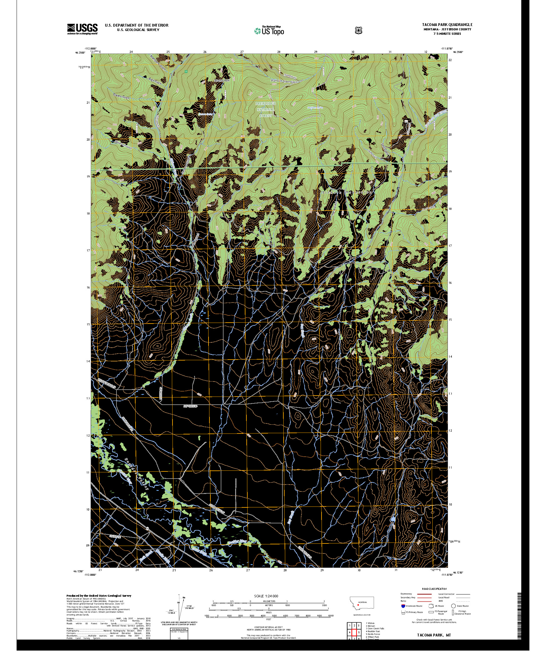 US TOPO 7.5-MINUTE MAP FOR TACOMA PARK, MT