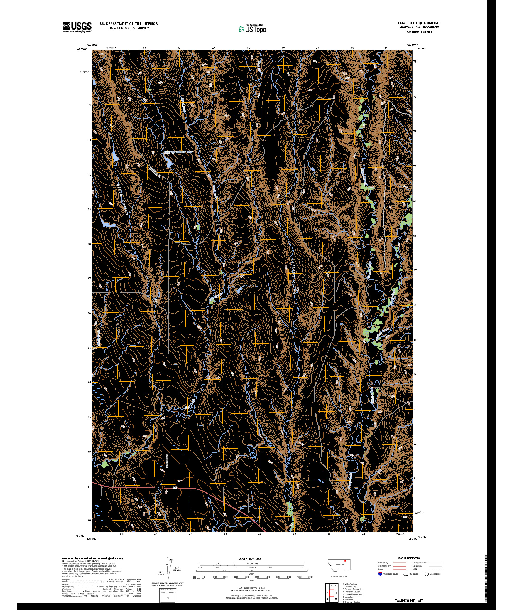 US TOPO 7.5-MINUTE MAP FOR TAMPICO NE, MT