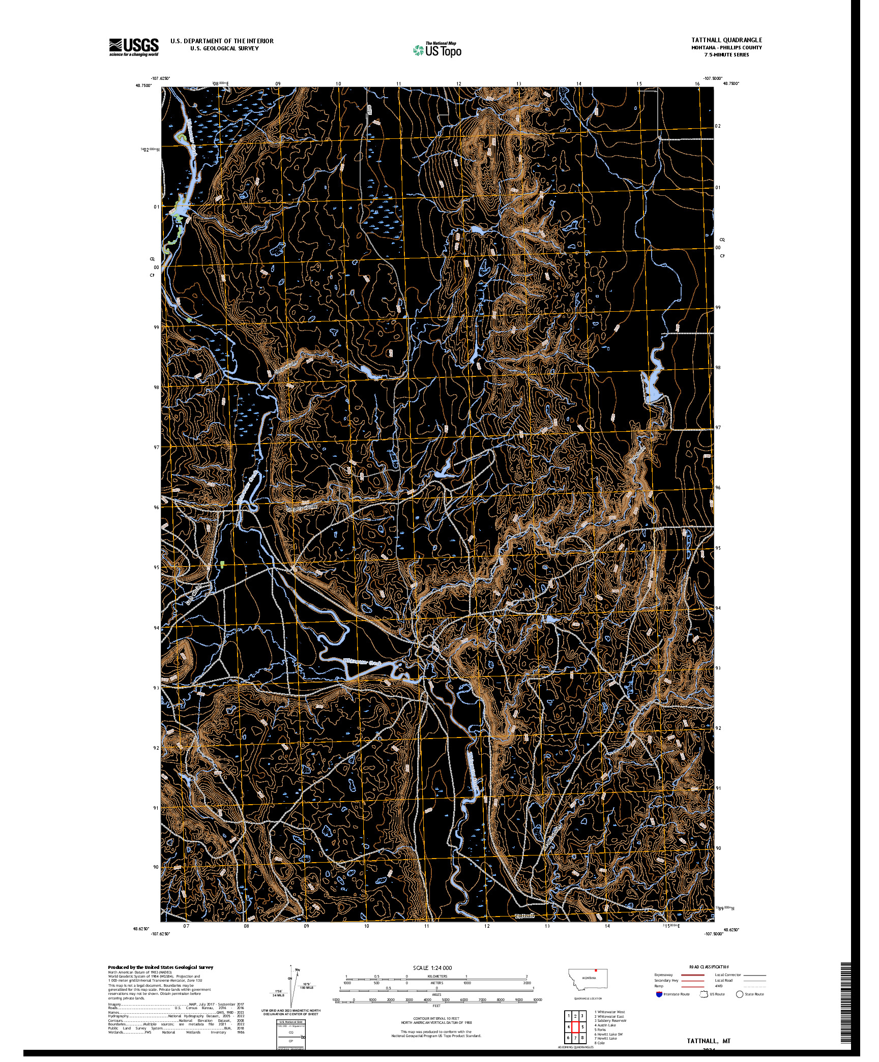 US TOPO 7.5-MINUTE MAP FOR TATTNALL, MT