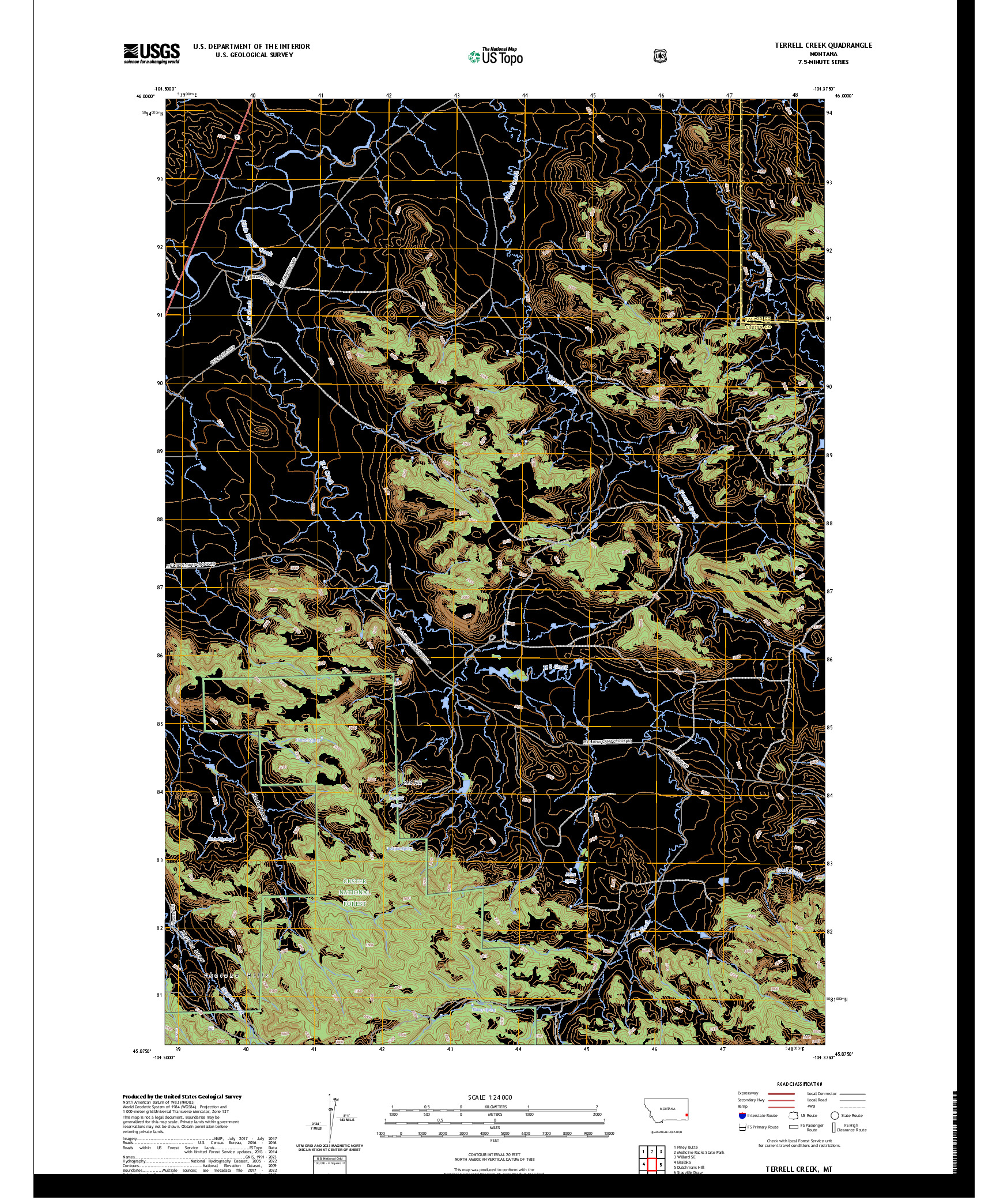 US TOPO 7.5-MINUTE MAP FOR TERRELL CREEK, MT