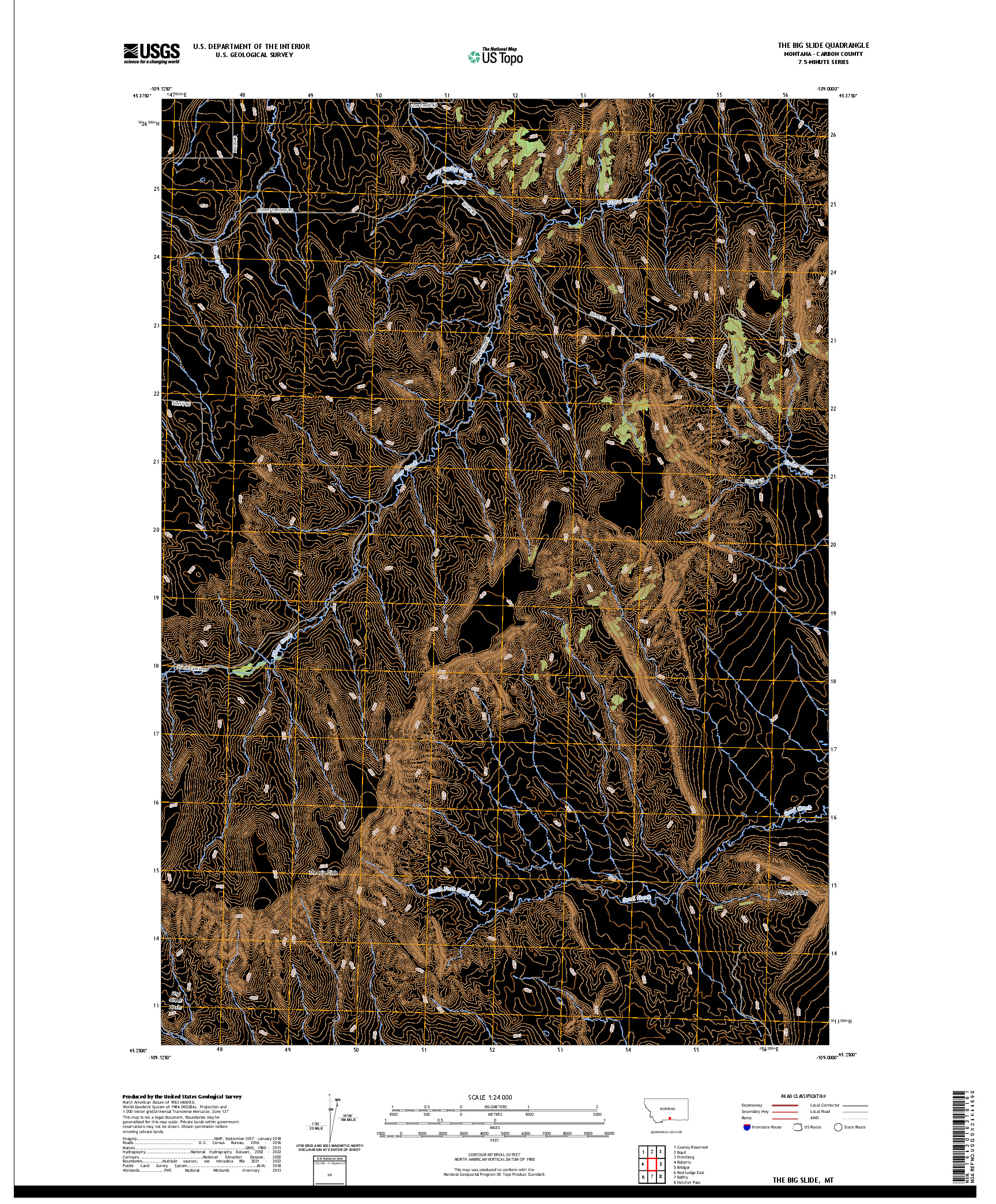 US TOPO 7.5-MINUTE MAP FOR THE BIG SLIDE, MT