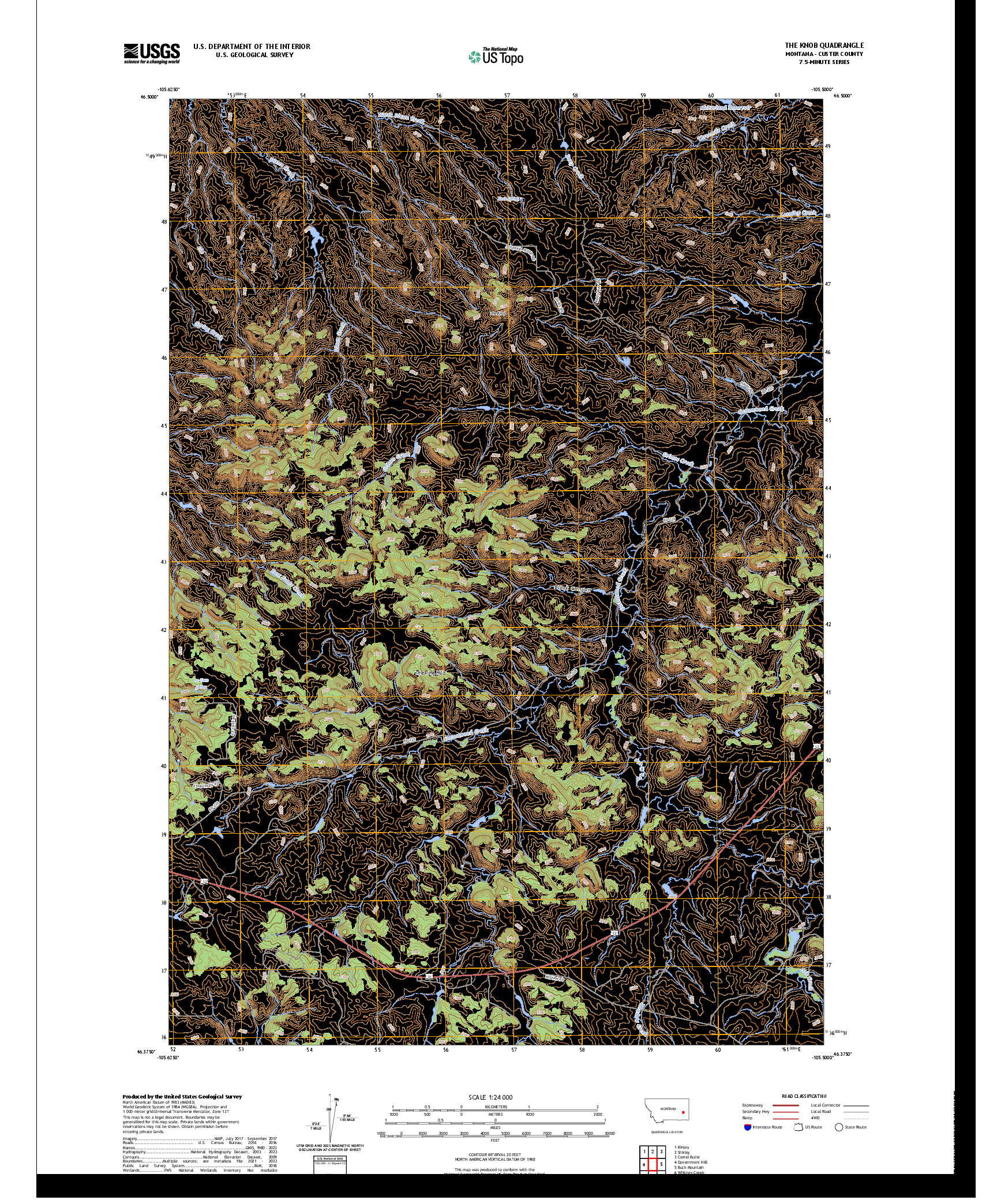 US TOPO 7.5-MINUTE MAP FOR THE KNOB, MT
