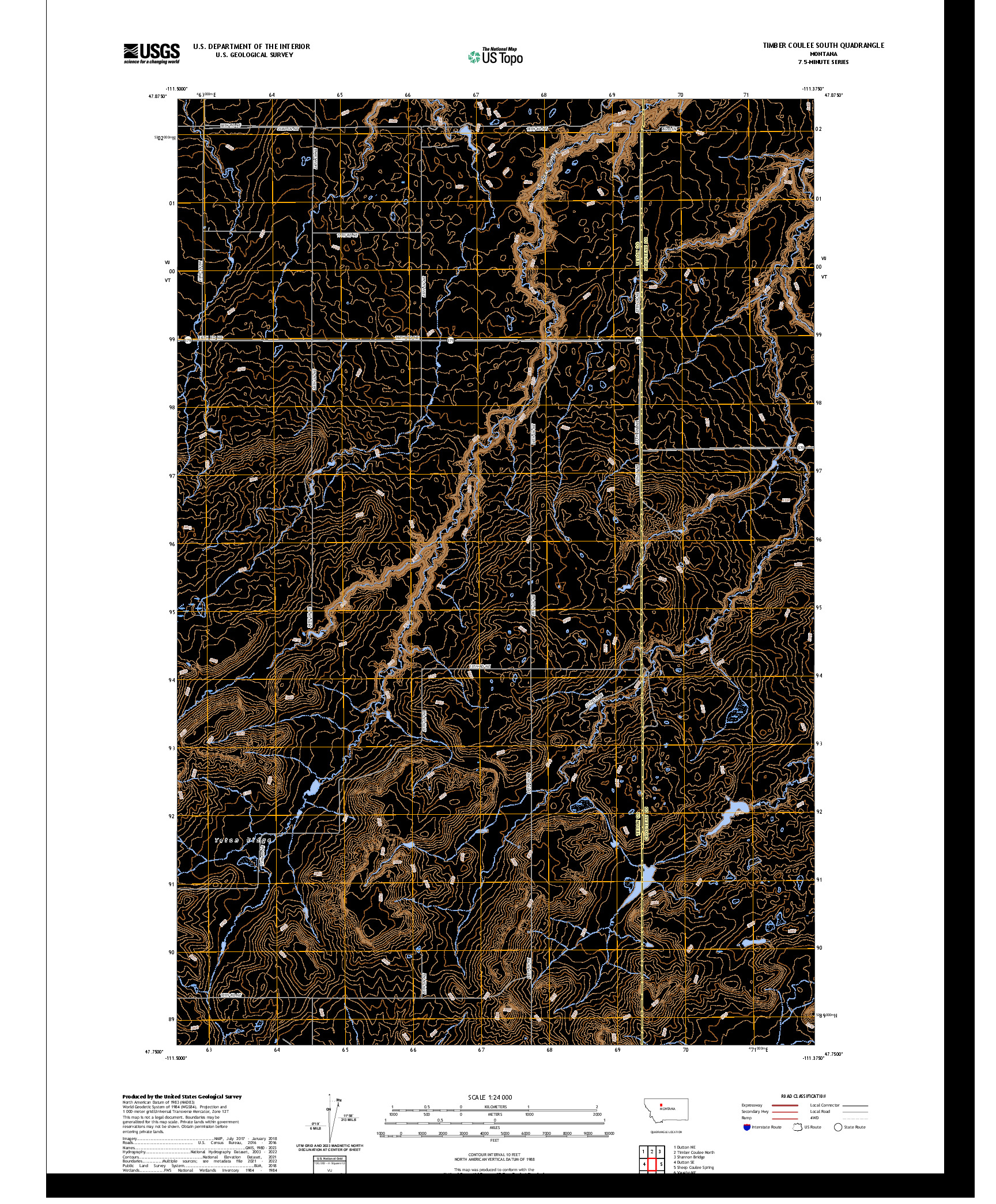 US TOPO 7.5-MINUTE MAP FOR TIMBER COULEE SOUTH, MT