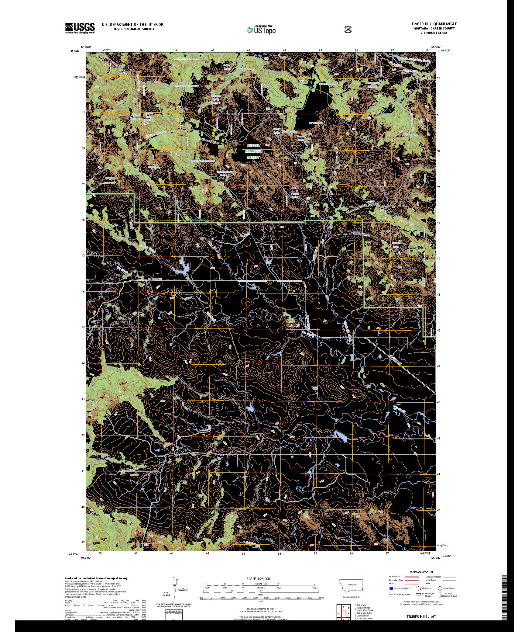 US TOPO 7.5-MINUTE MAP FOR TIMBER HILL, MT