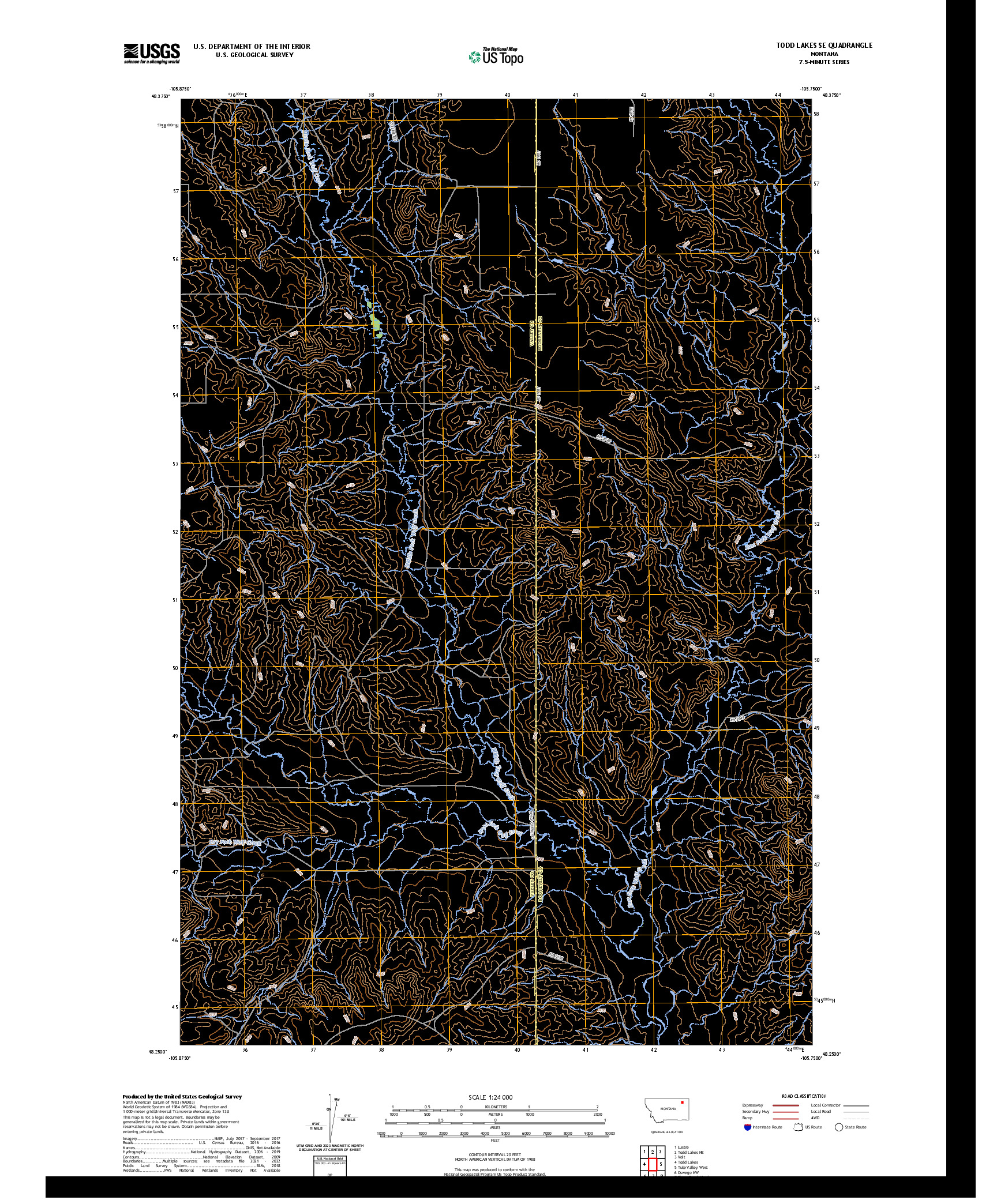 US TOPO 7.5-MINUTE MAP FOR TODD LAKES SE, MT