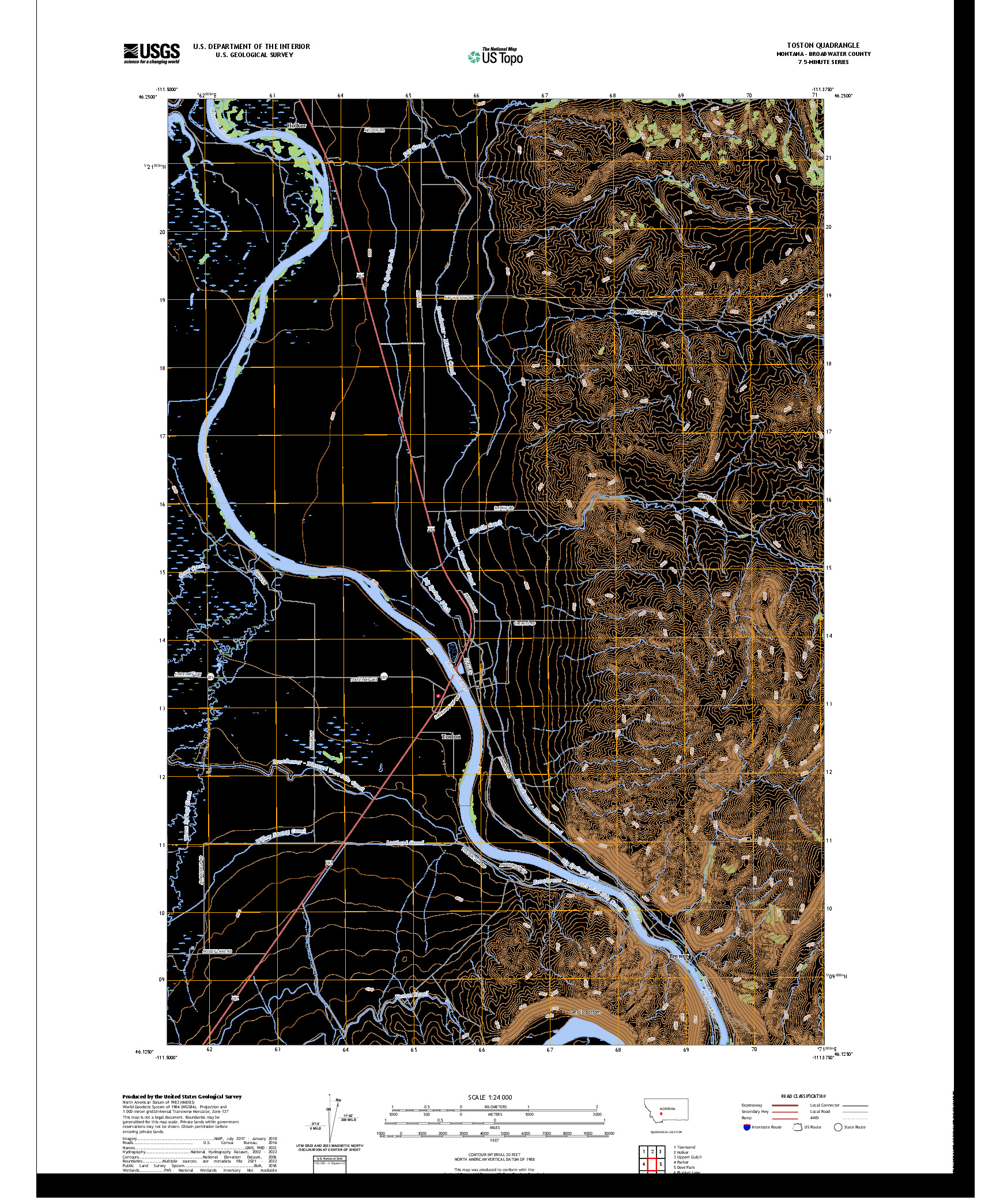 US TOPO 7.5-MINUTE MAP FOR TOSTON, MT