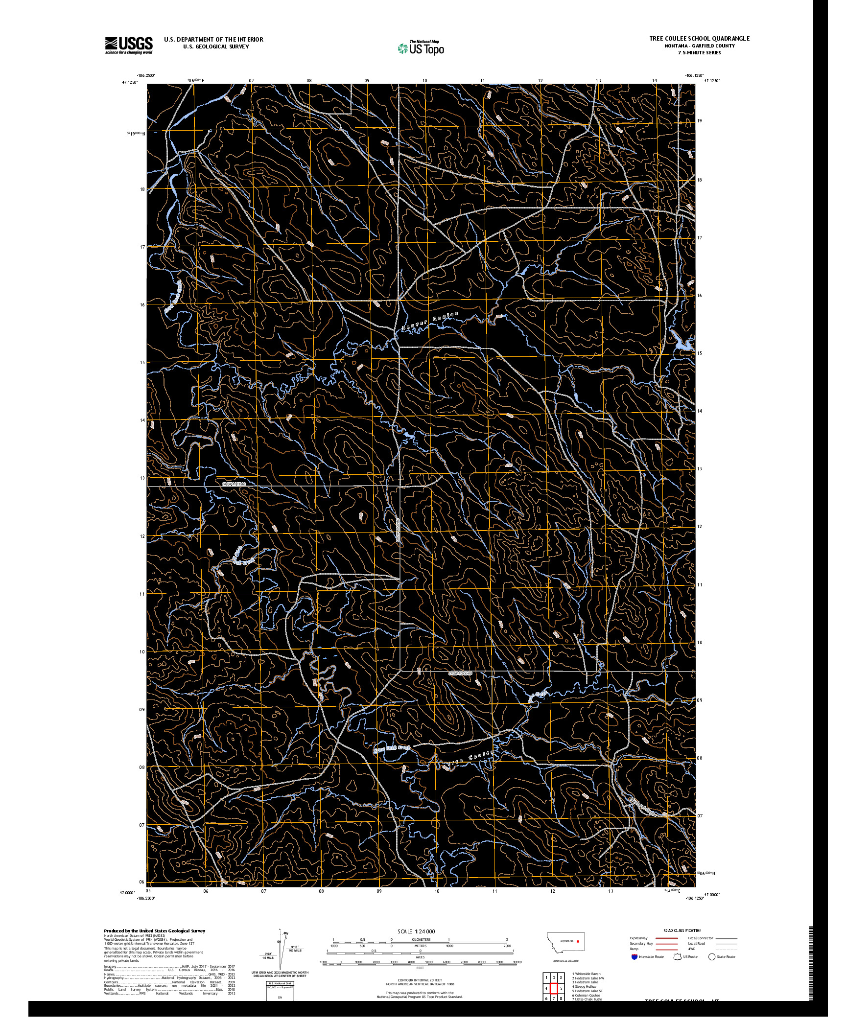 US TOPO 7.5-MINUTE MAP FOR TREE COULEE SCHOOL, MT