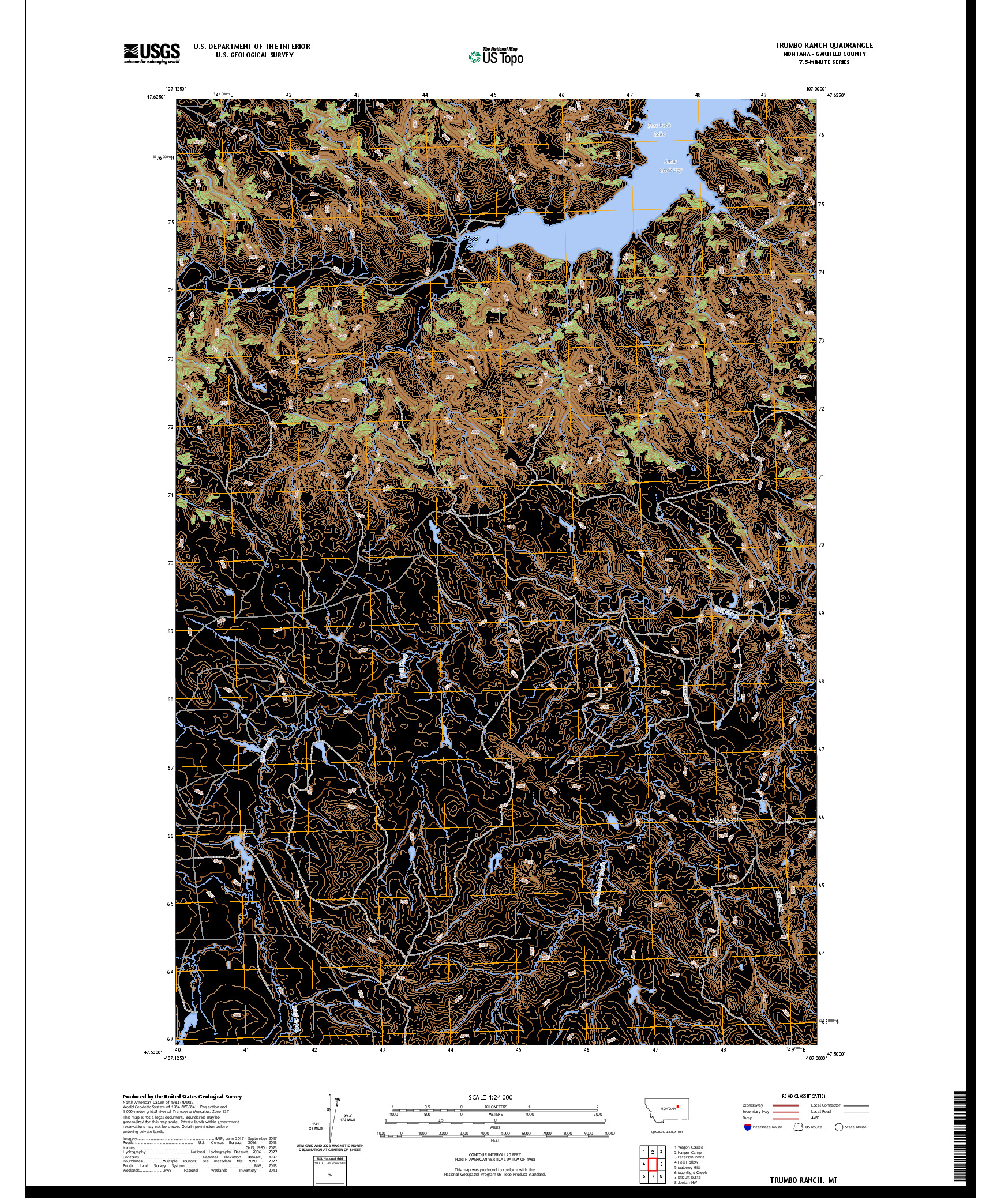 US TOPO 7.5-MINUTE MAP FOR TRUMBO RANCH, MT