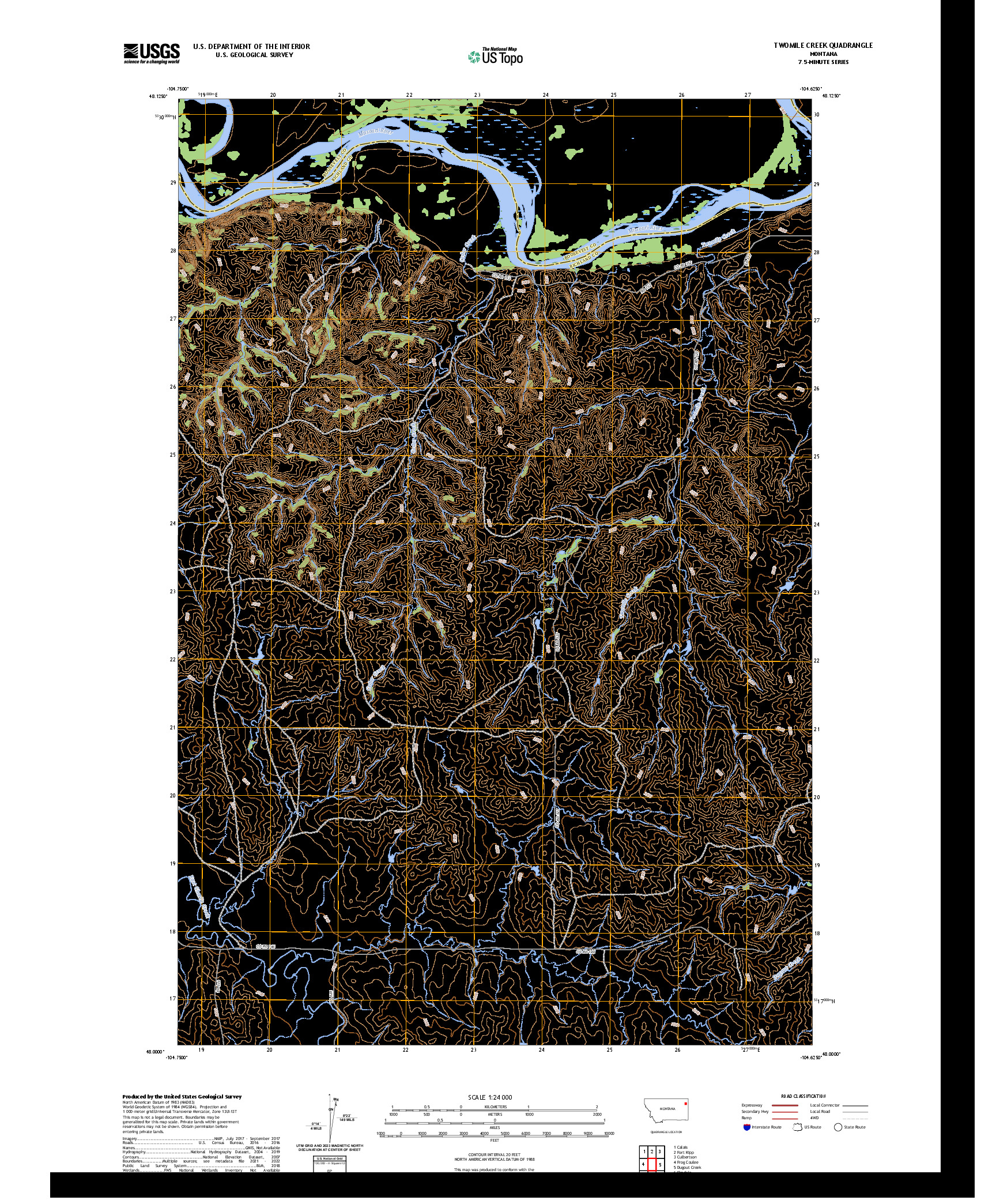 US TOPO 7.5-MINUTE MAP FOR TWOMILE CREEK, MT