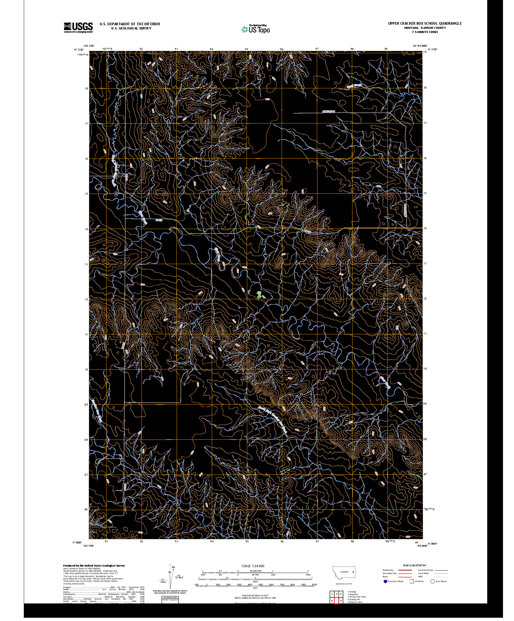 US TOPO 7.5-MINUTE MAP FOR UPPER CRACKER BOX SCHOOL, MT