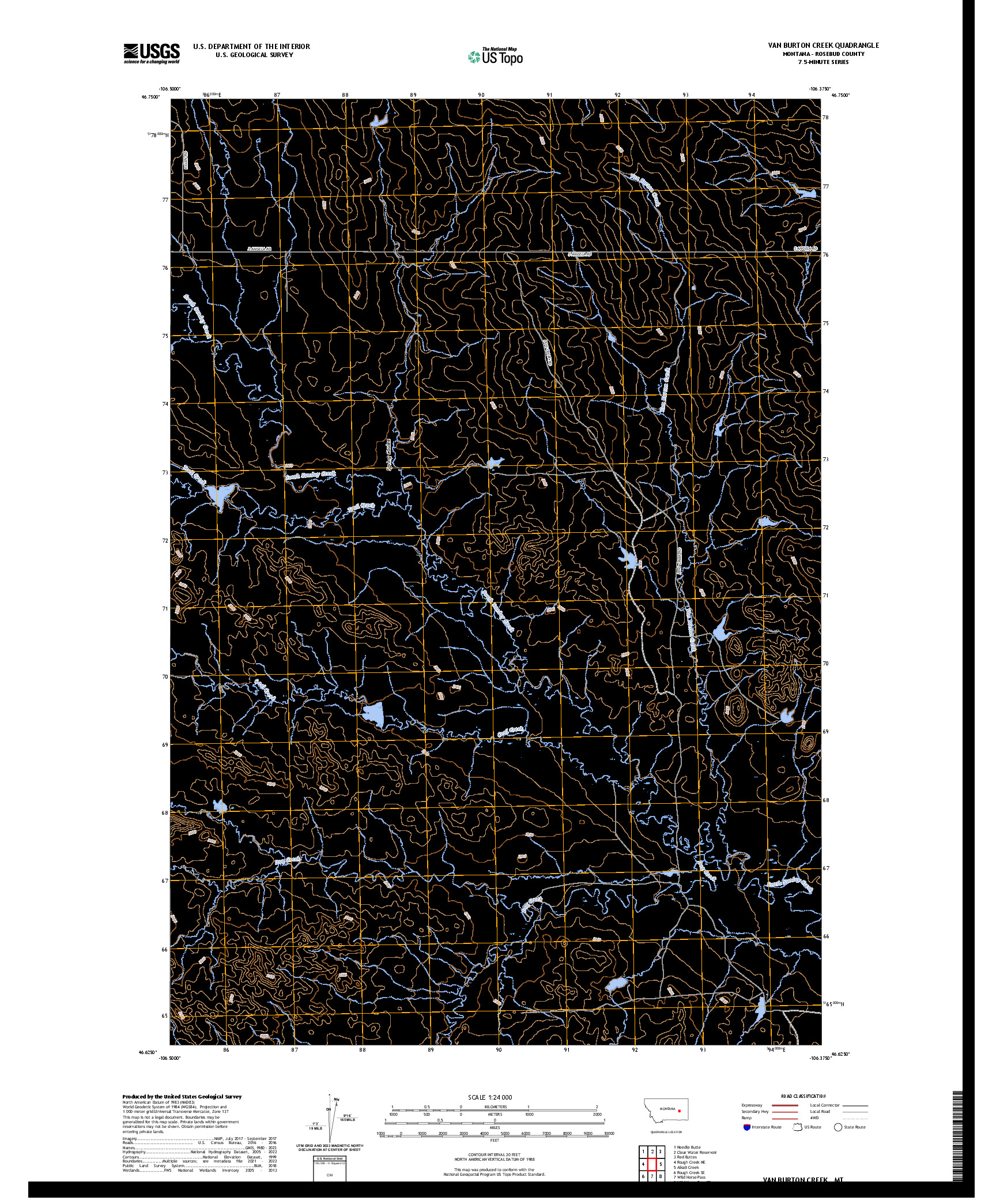 US TOPO 7.5-MINUTE MAP FOR VAN BURTON CREEK, MT