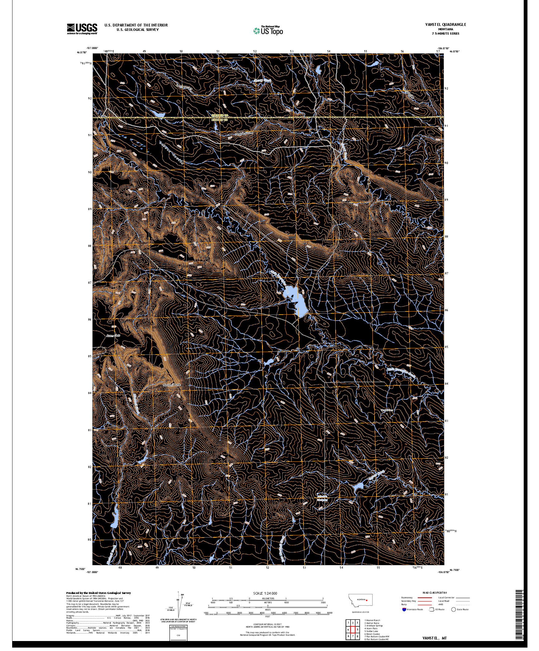 US TOPO 7.5-MINUTE MAP FOR VANSTEL, MT