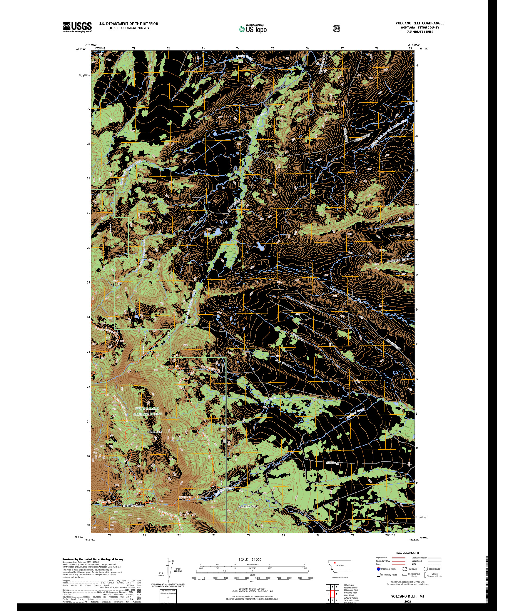 US TOPO 7.5-MINUTE MAP FOR VOLCANO REEF, MT