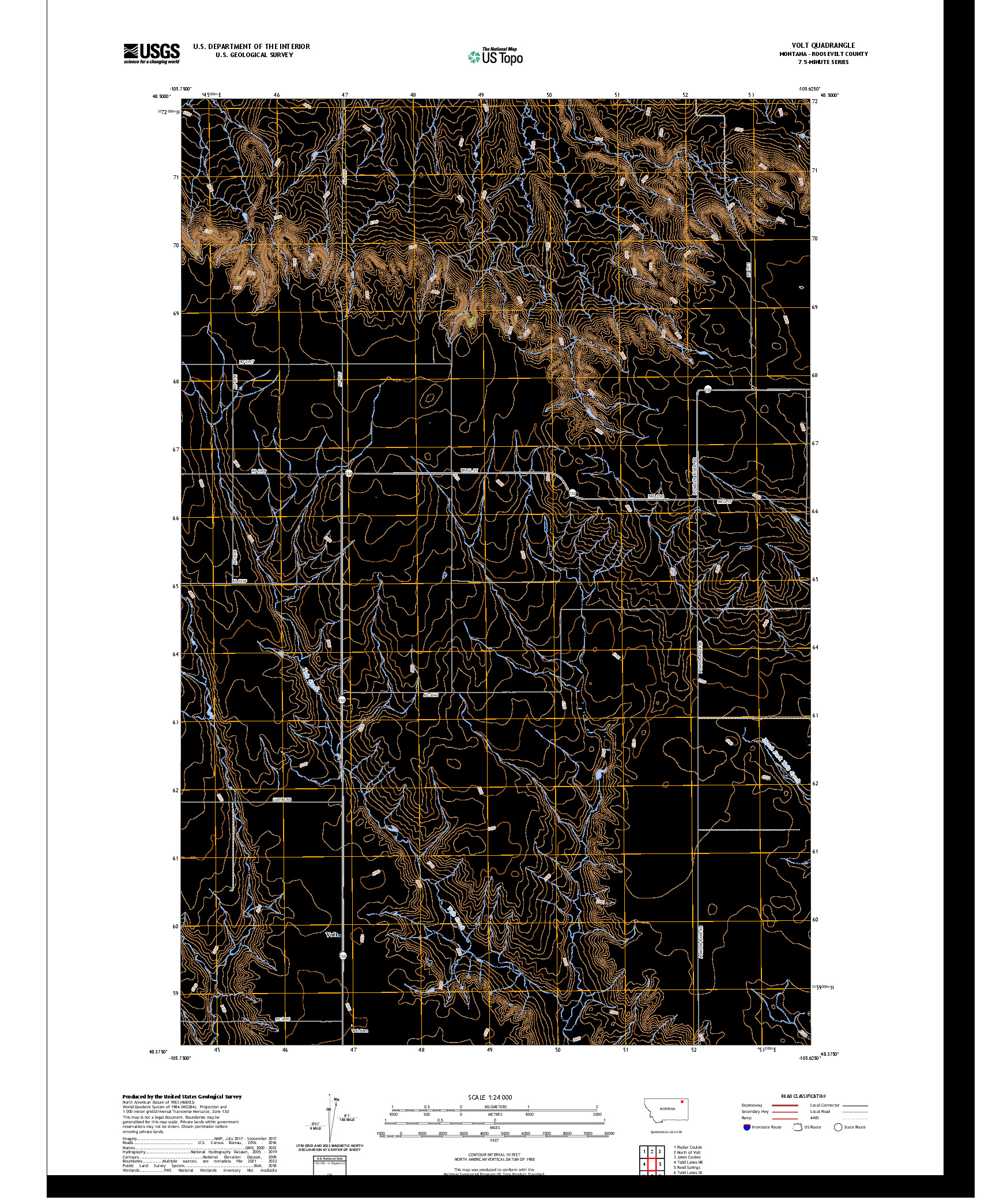 US TOPO 7.5-MINUTE MAP FOR VOLT, MT