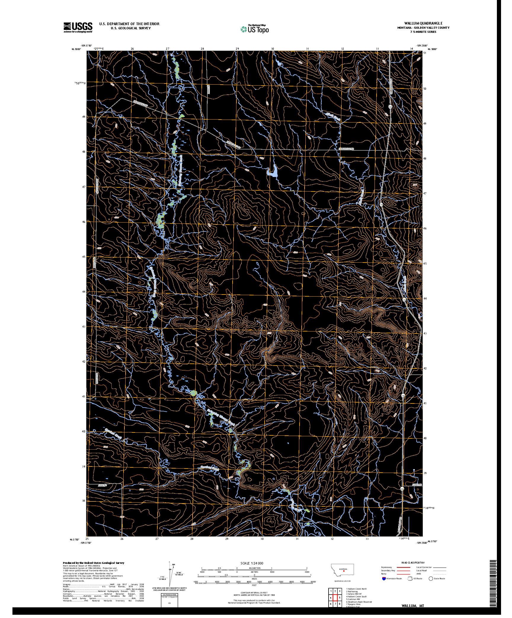 US TOPO 7.5-MINUTE MAP FOR WALLUM, MT