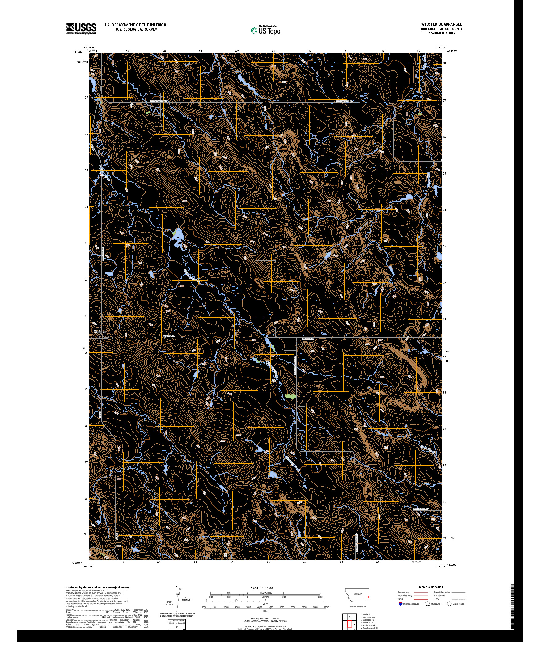 US TOPO 7.5-MINUTE MAP FOR WEBSTER, MT