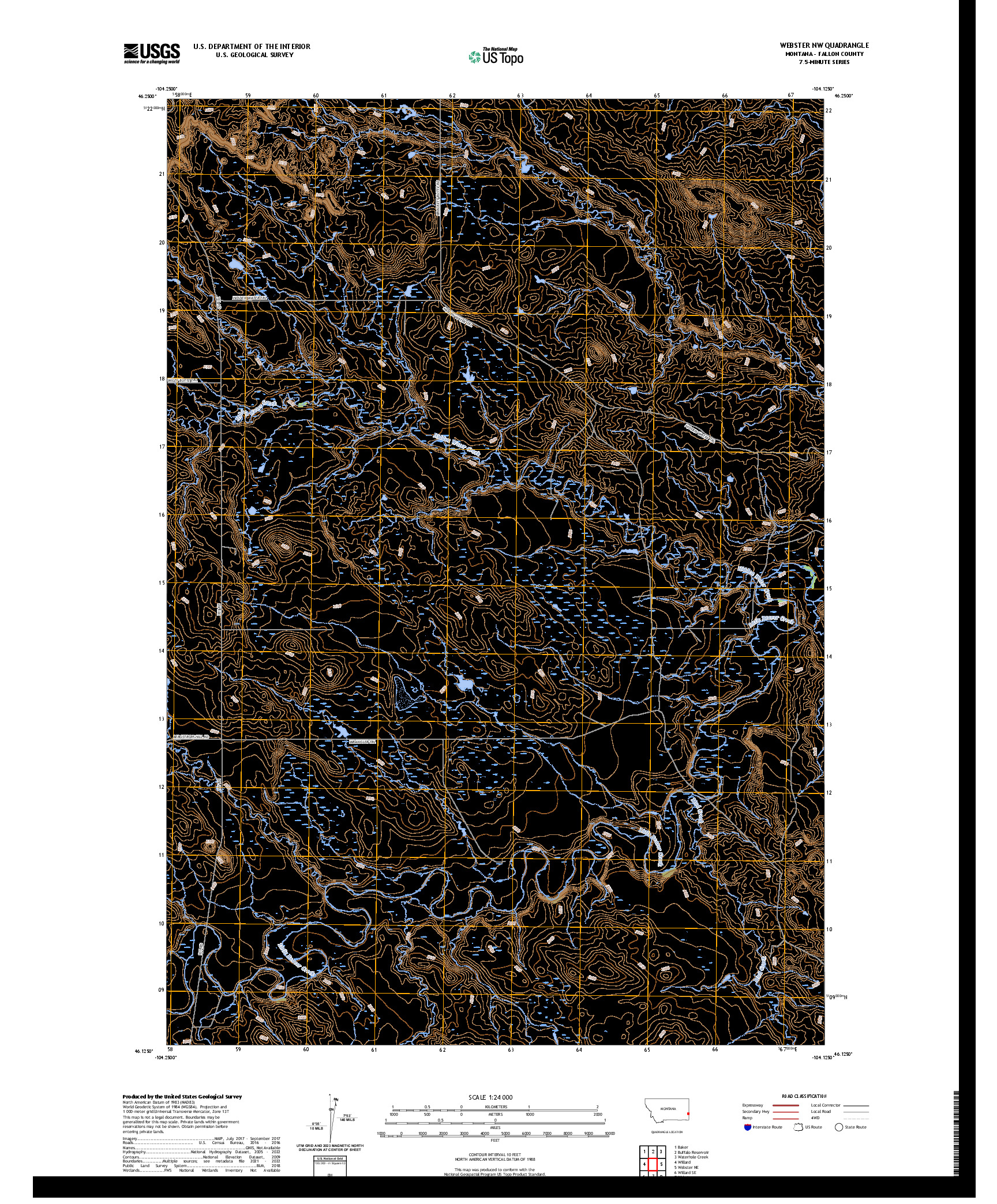 US TOPO 7.5-MINUTE MAP FOR WEBSTER NW, MT
