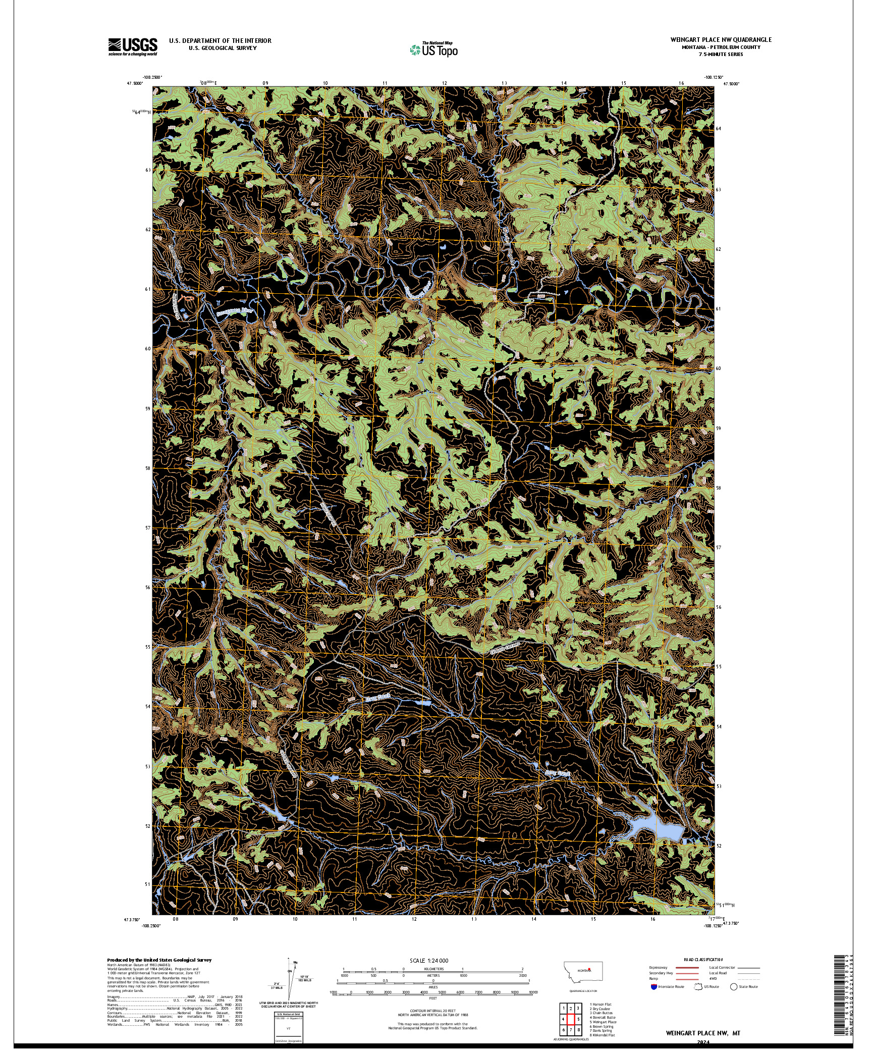 US TOPO 7.5-MINUTE MAP FOR WEINGART PLACE NW, MT