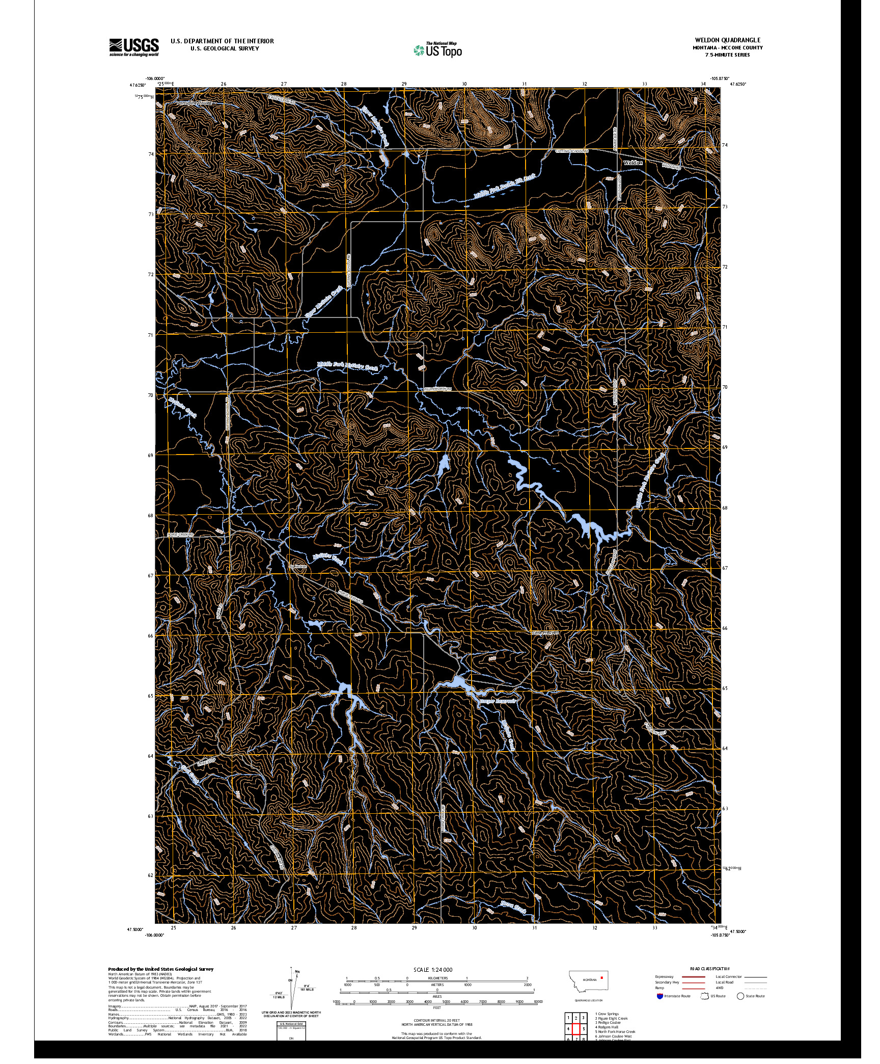US TOPO 7.5-MINUTE MAP FOR WELDON, MT