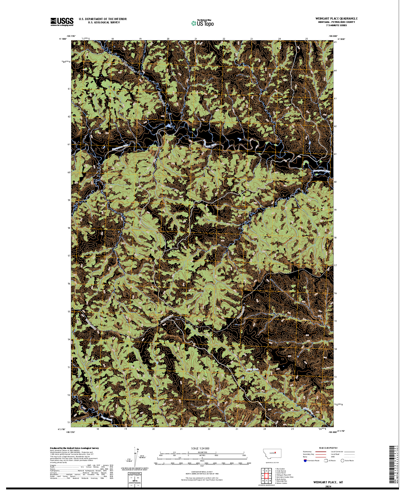 US TOPO 7.5-MINUTE MAP FOR WEINGART PLACE, MT