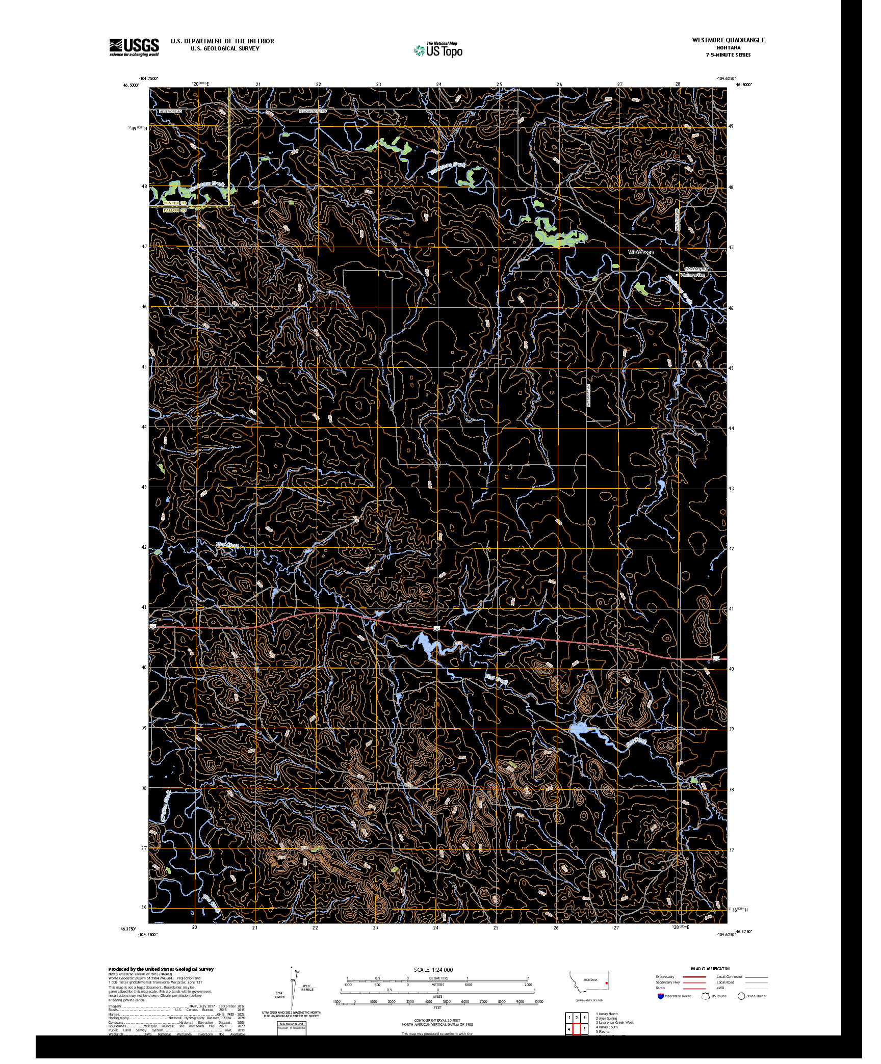 US TOPO 7.5-MINUTE MAP FOR WESTMORE, MT