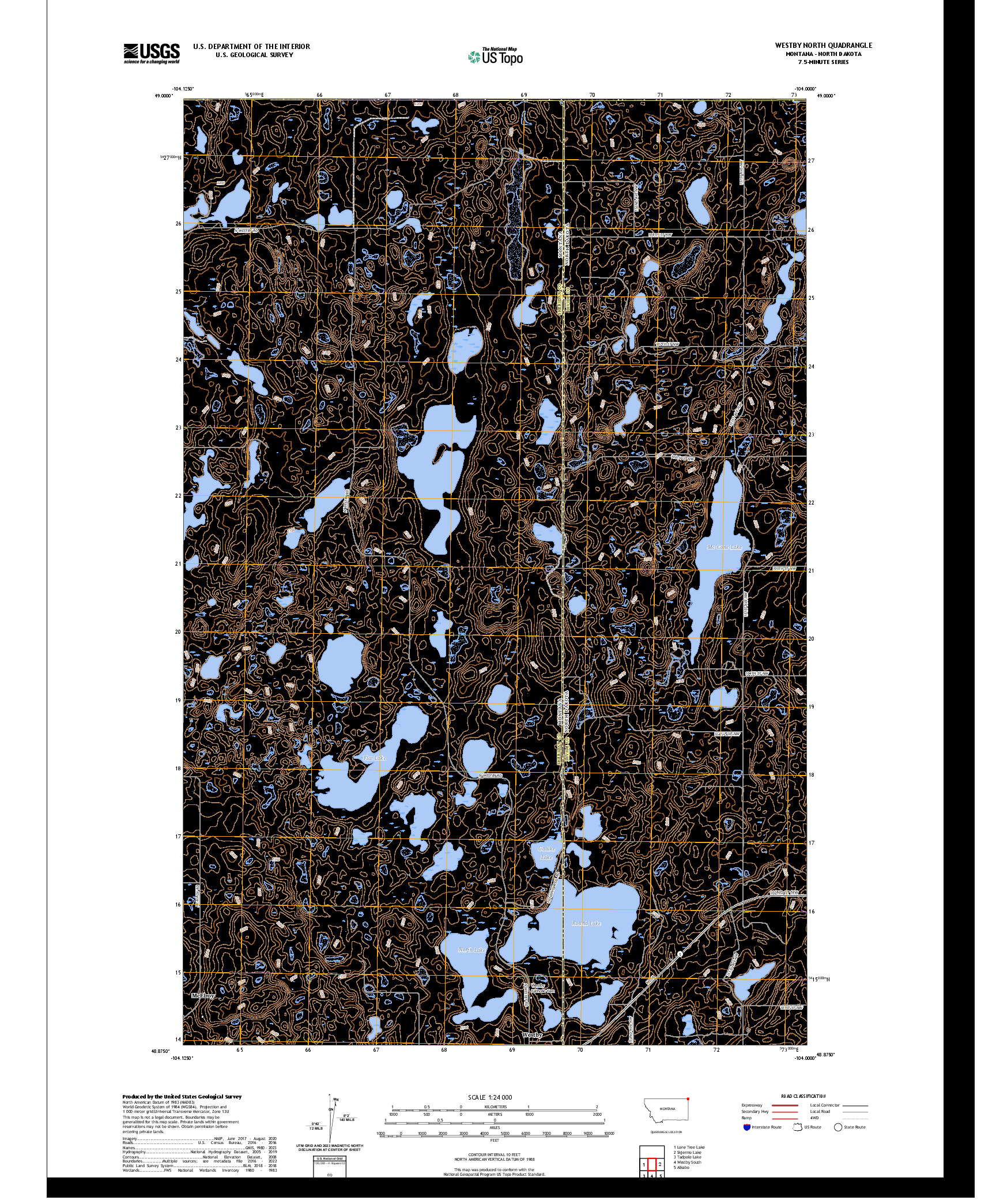 US TOPO 7.5-MINUTE MAP FOR WESTBY NORTH, MT,ND,SK