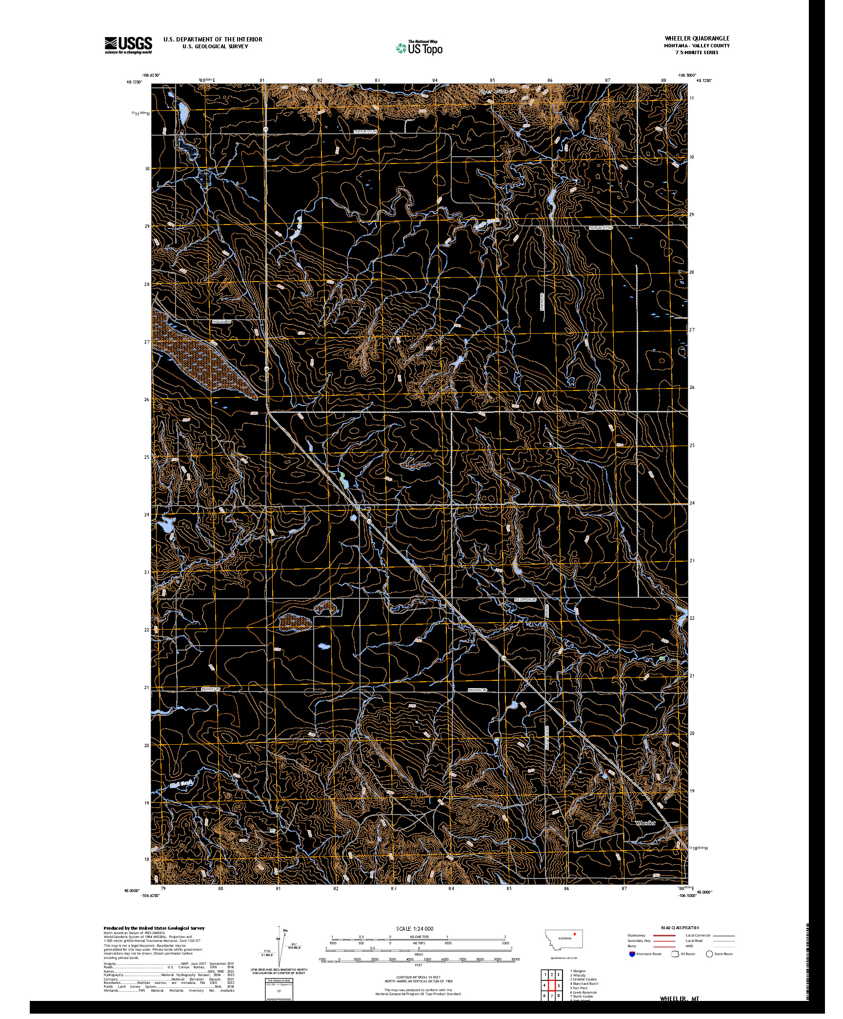 US TOPO 7.5-MINUTE MAP FOR WHEELER, MT