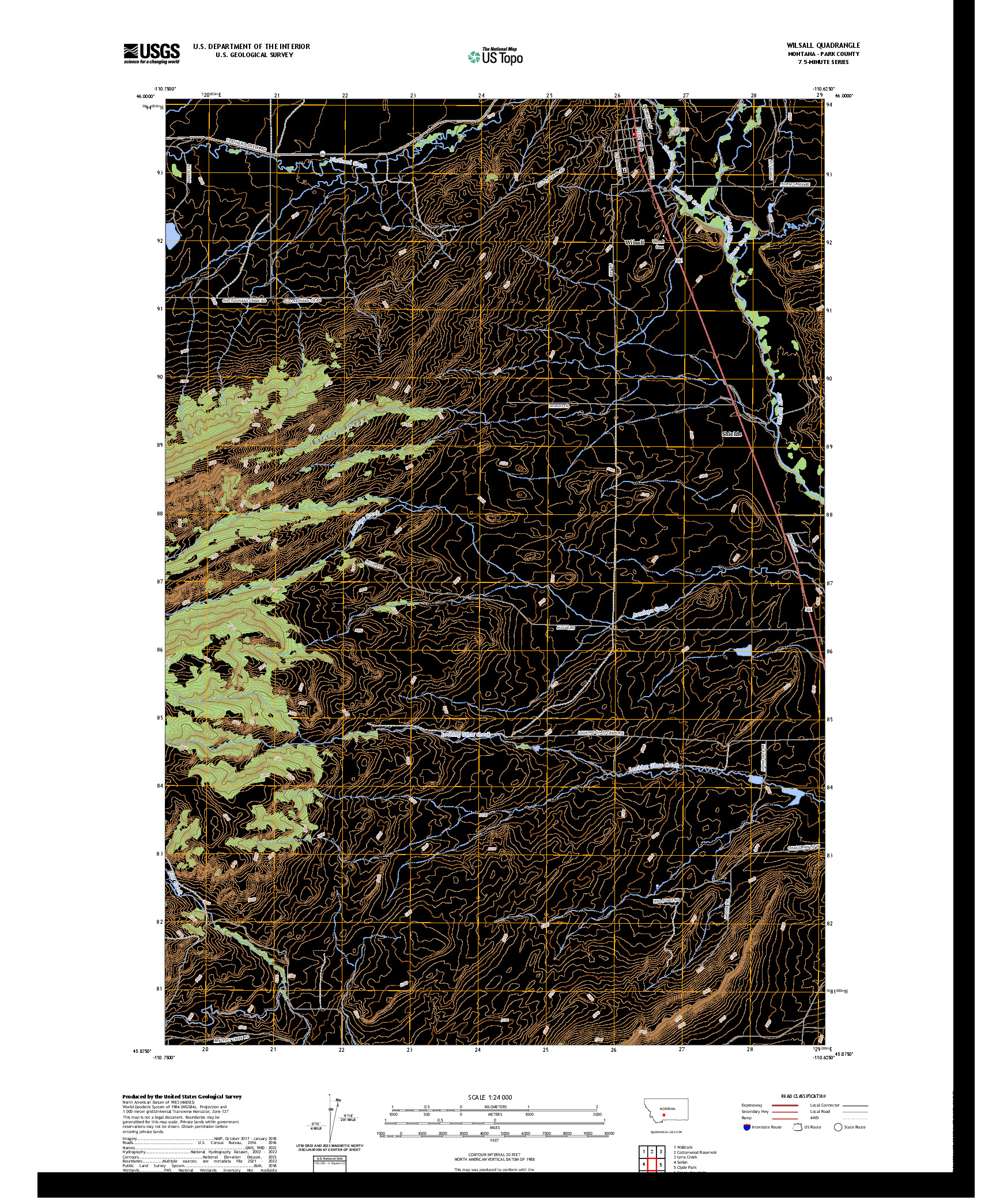 US TOPO 7.5-MINUTE MAP FOR WILSALL, MT