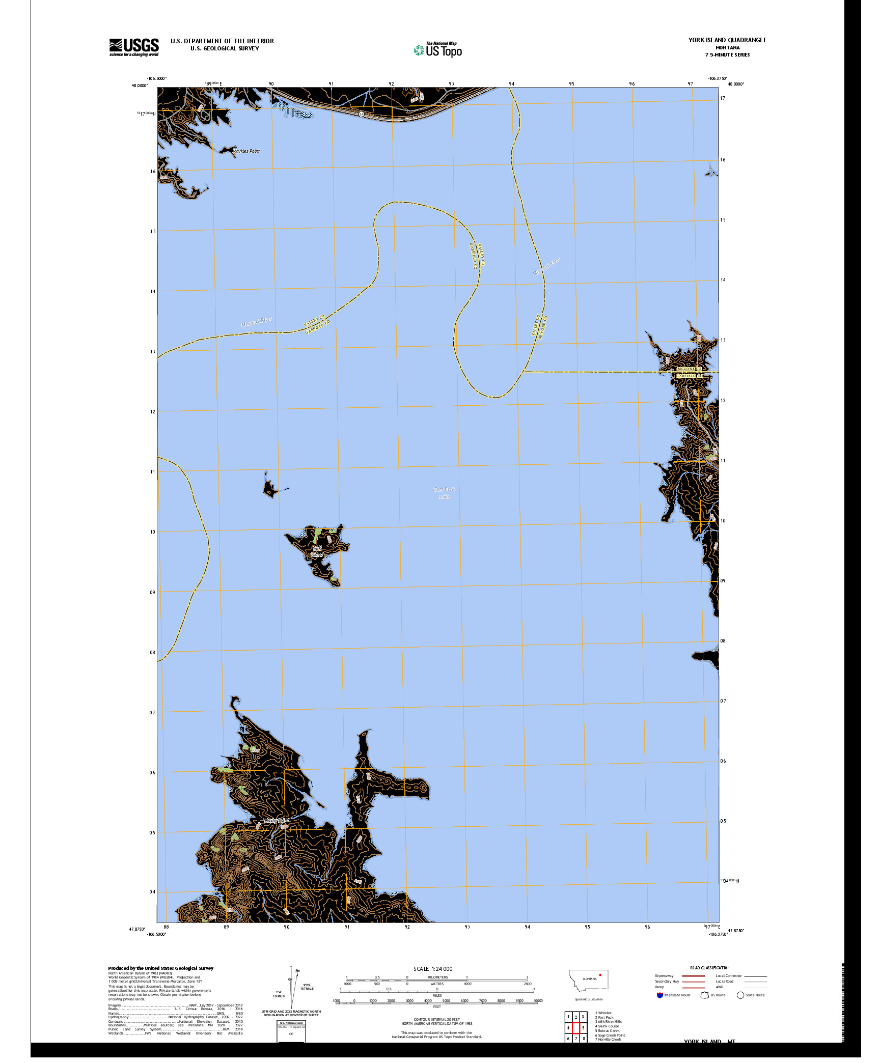US TOPO 7.5-MINUTE MAP FOR YORK ISLAND, MT