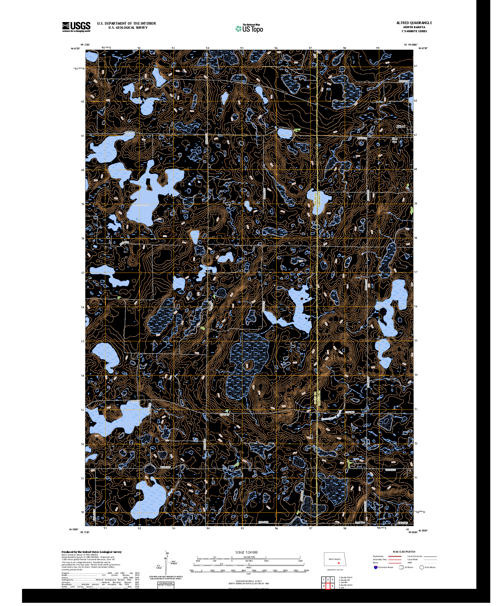 US TOPO 7.5-MINUTE MAP FOR ALFRED, ND