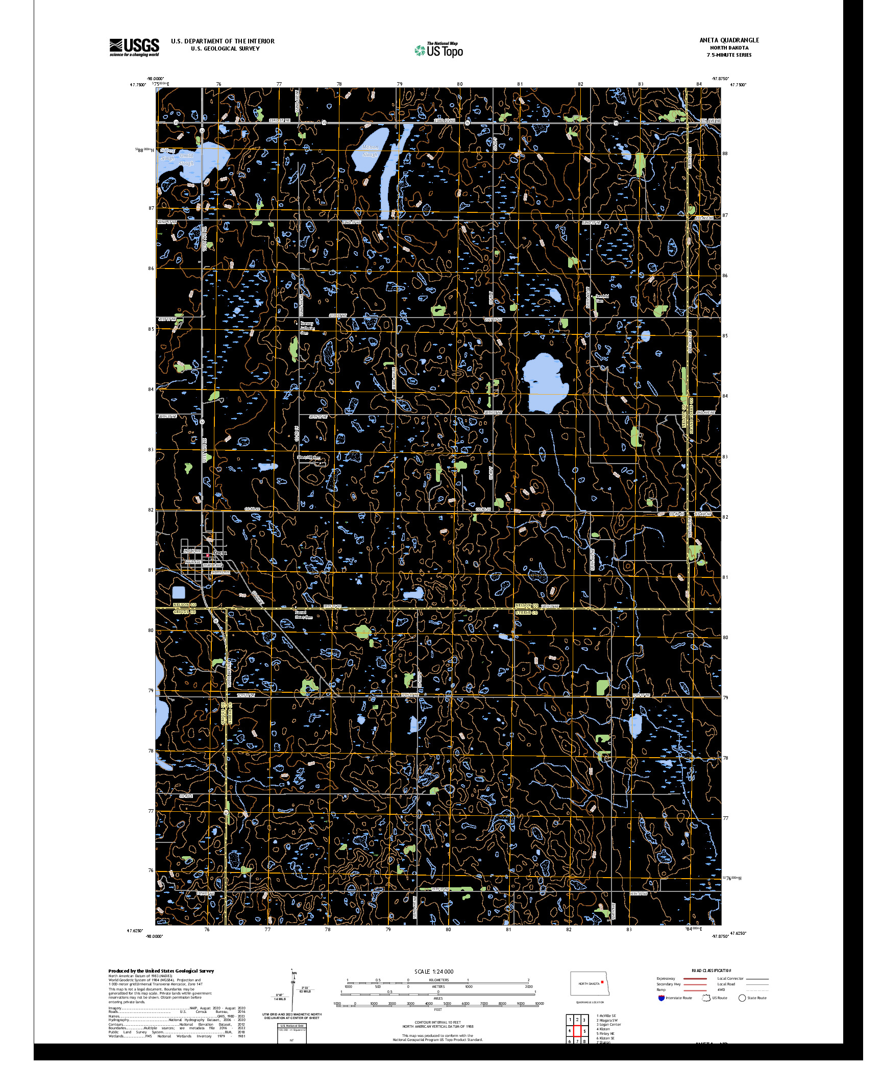 US TOPO 7.5-MINUTE MAP FOR ANETA, ND