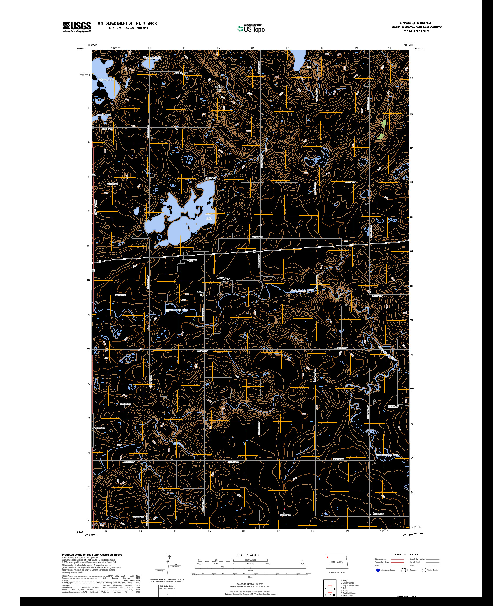 US TOPO 7.5-MINUTE MAP FOR APPAM, ND