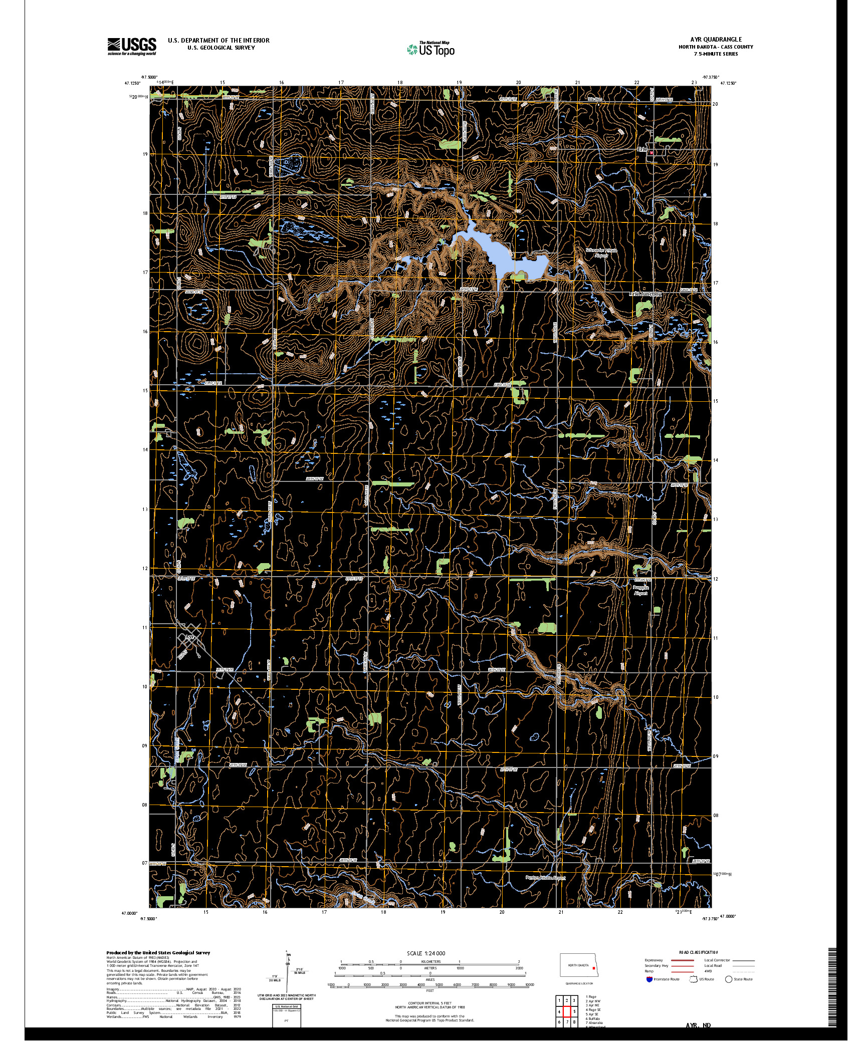 US TOPO 7.5-MINUTE MAP FOR AYR, ND