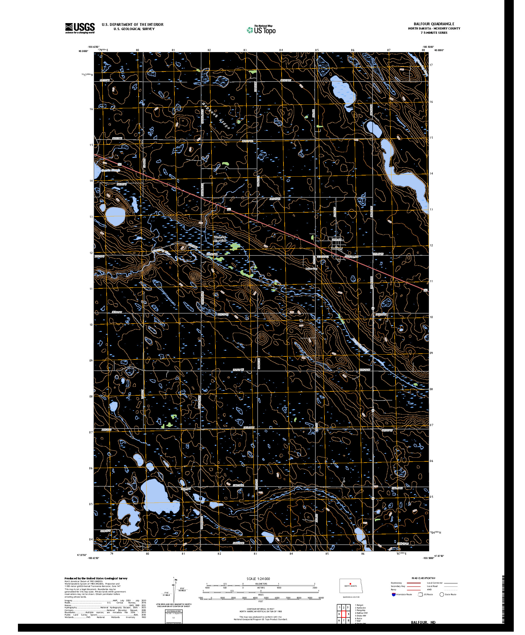 US TOPO 7.5-MINUTE MAP FOR BALFOUR, ND