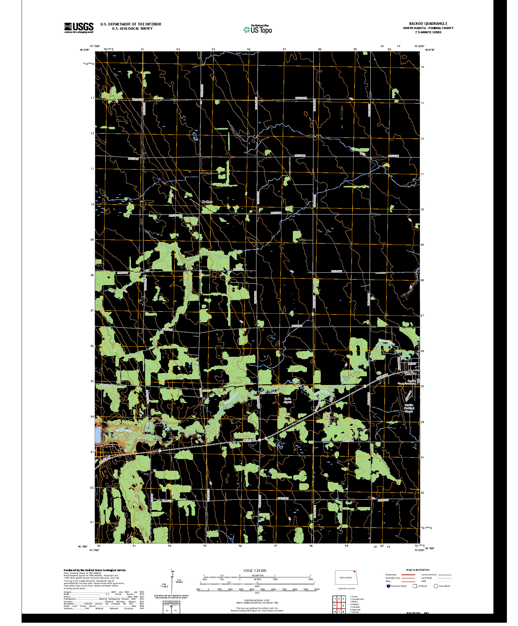 US TOPO 7.5-MINUTE MAP FOR BACKOO, ND