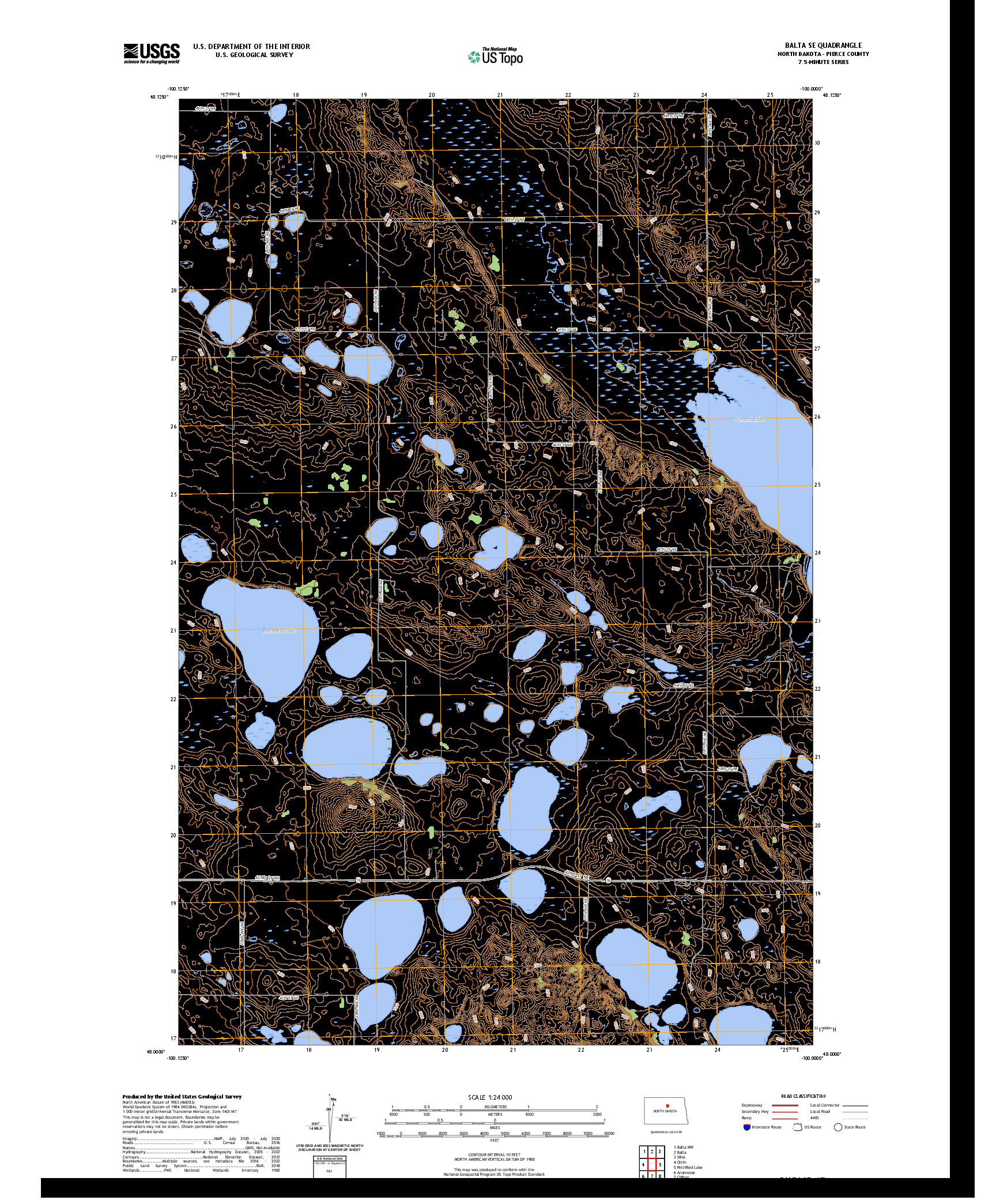 US TOPO 7.5-MINUTE MAP FOR BALTA SE, ND