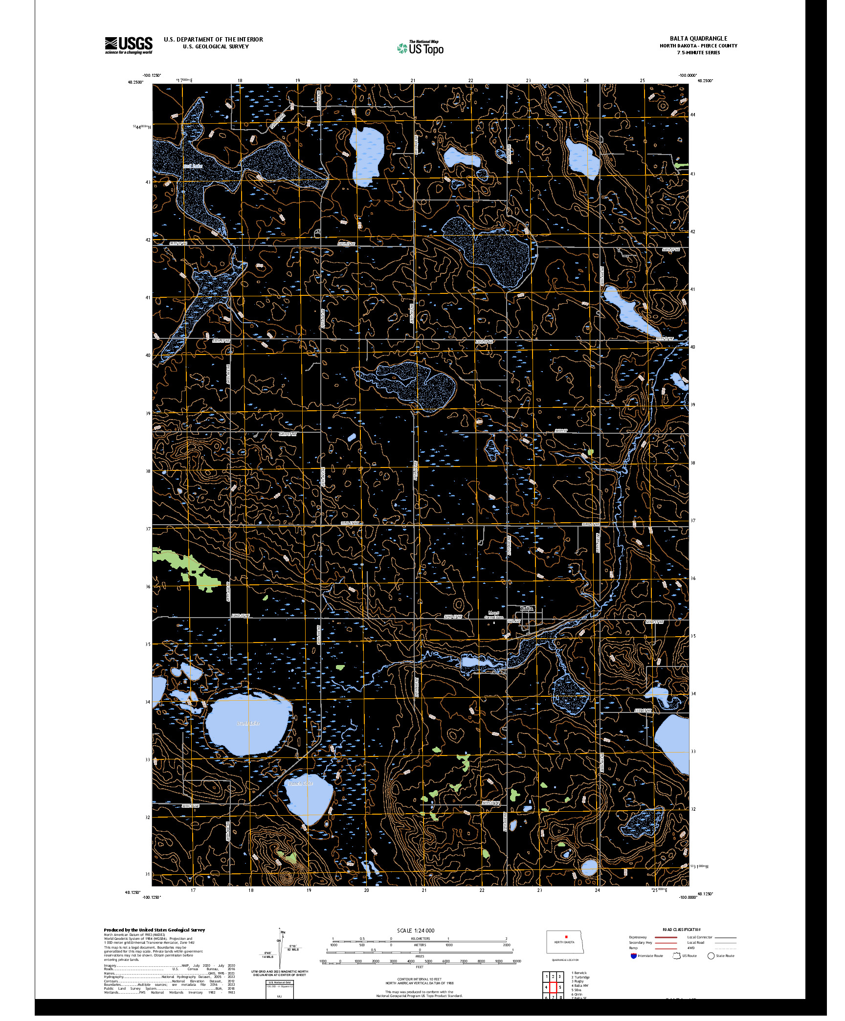US TOPO 7.5-MINUTE MAP FOR BALTA, ND