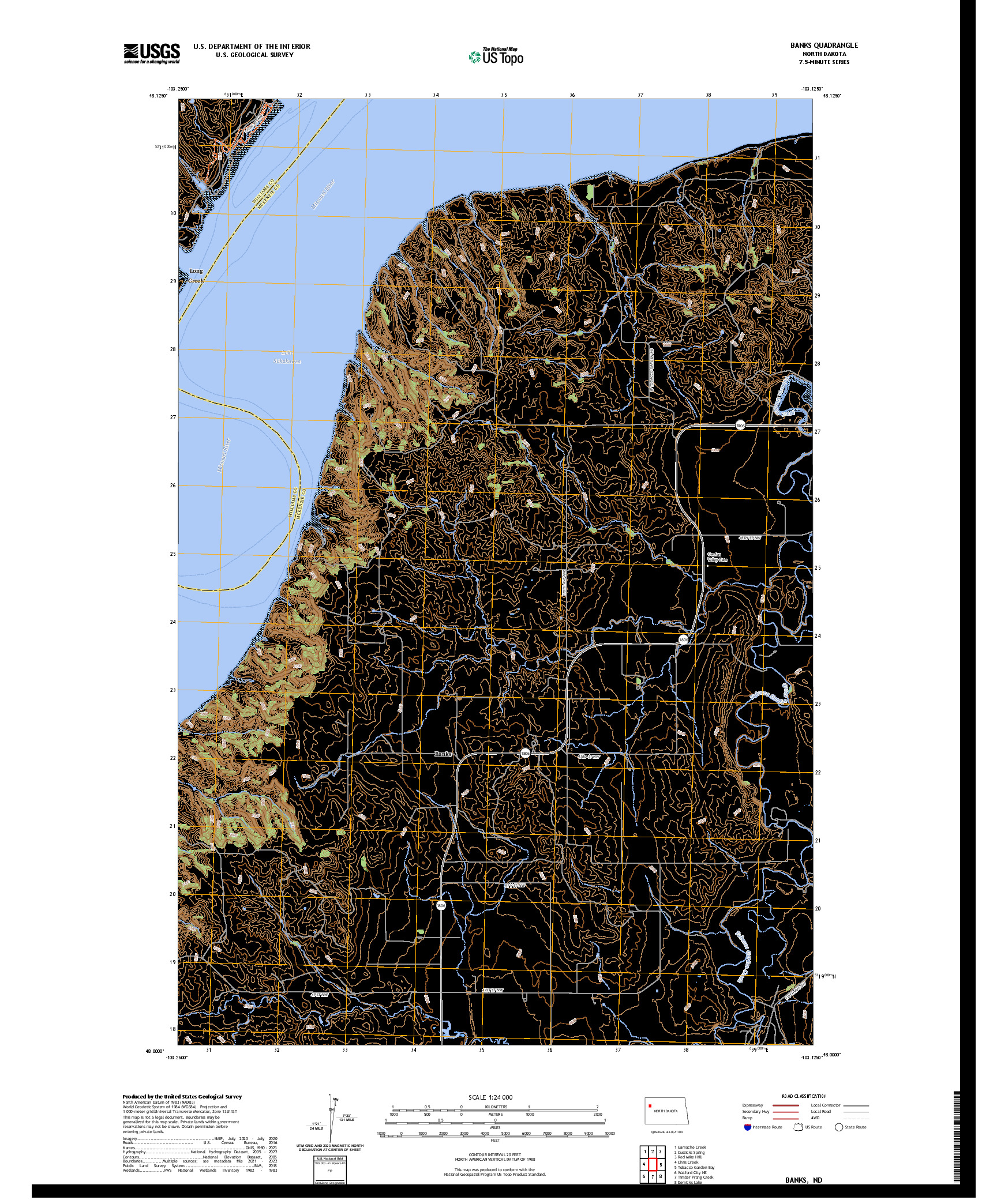US TOPO 7.5-MINUTE MAP FOR BANKS, ND