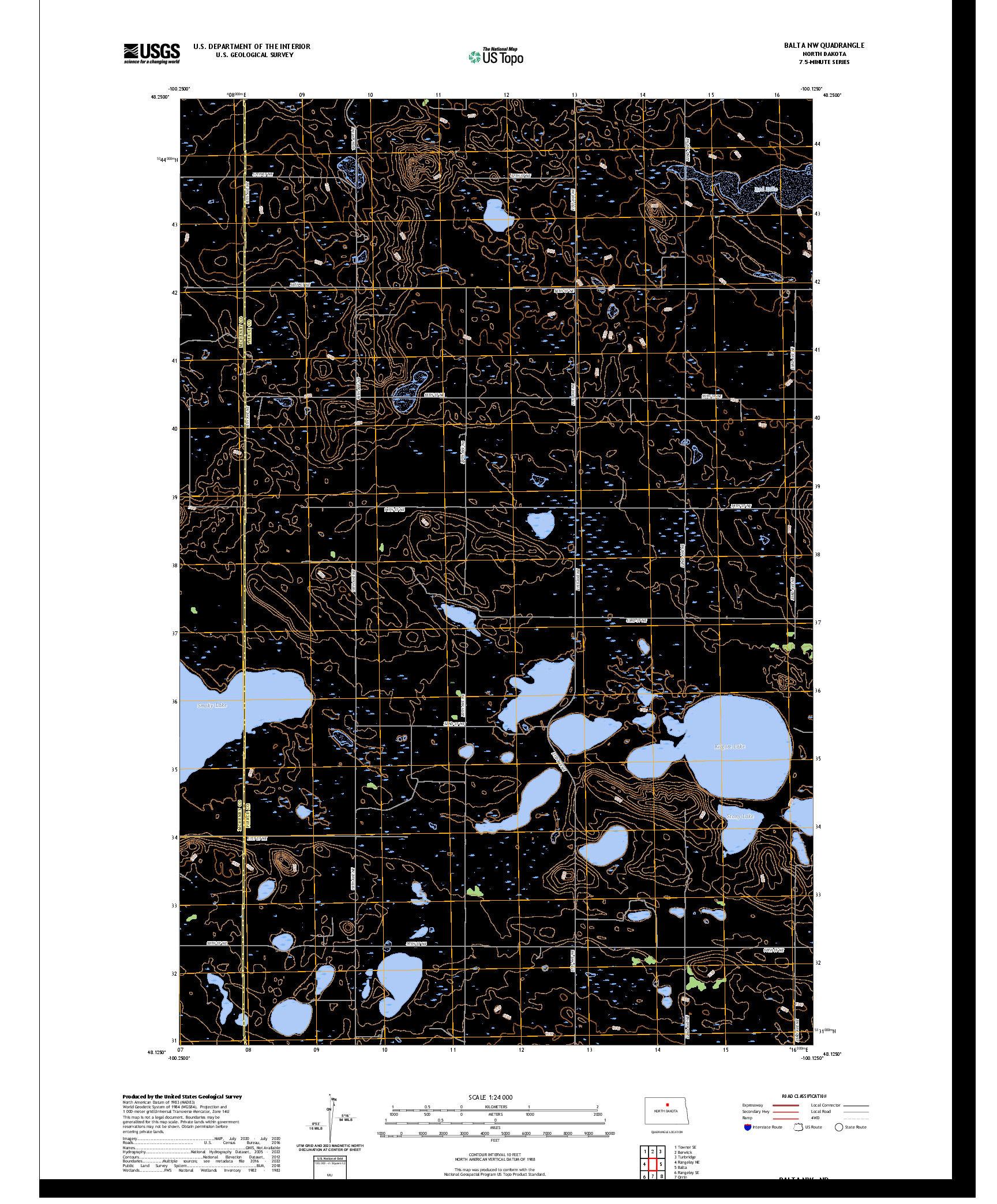 US TOPO 7.5-MINUTE MAP FOR BALTA NW, ND