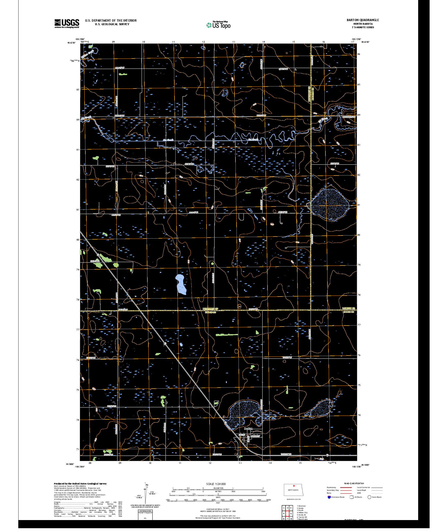 US TOPO 7.5-MINUTE MAP FOR BARTON, ND