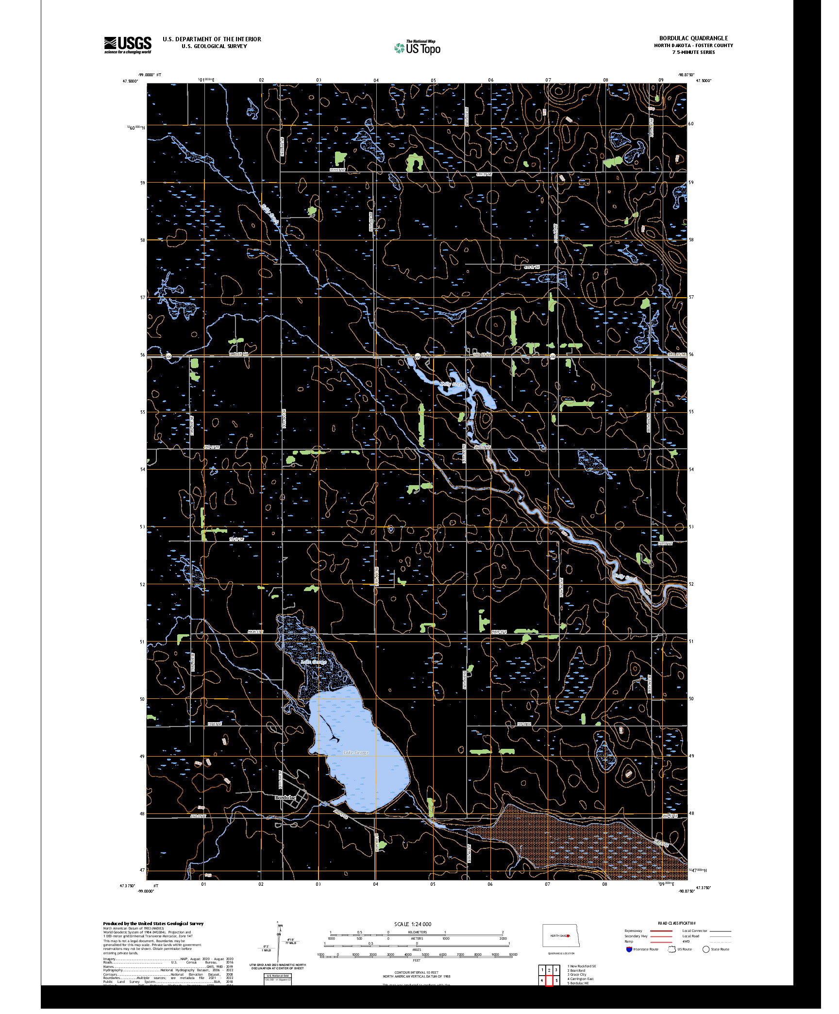 US TOPO 7.5-MINUTE MAP FOR BORDULAC, ND