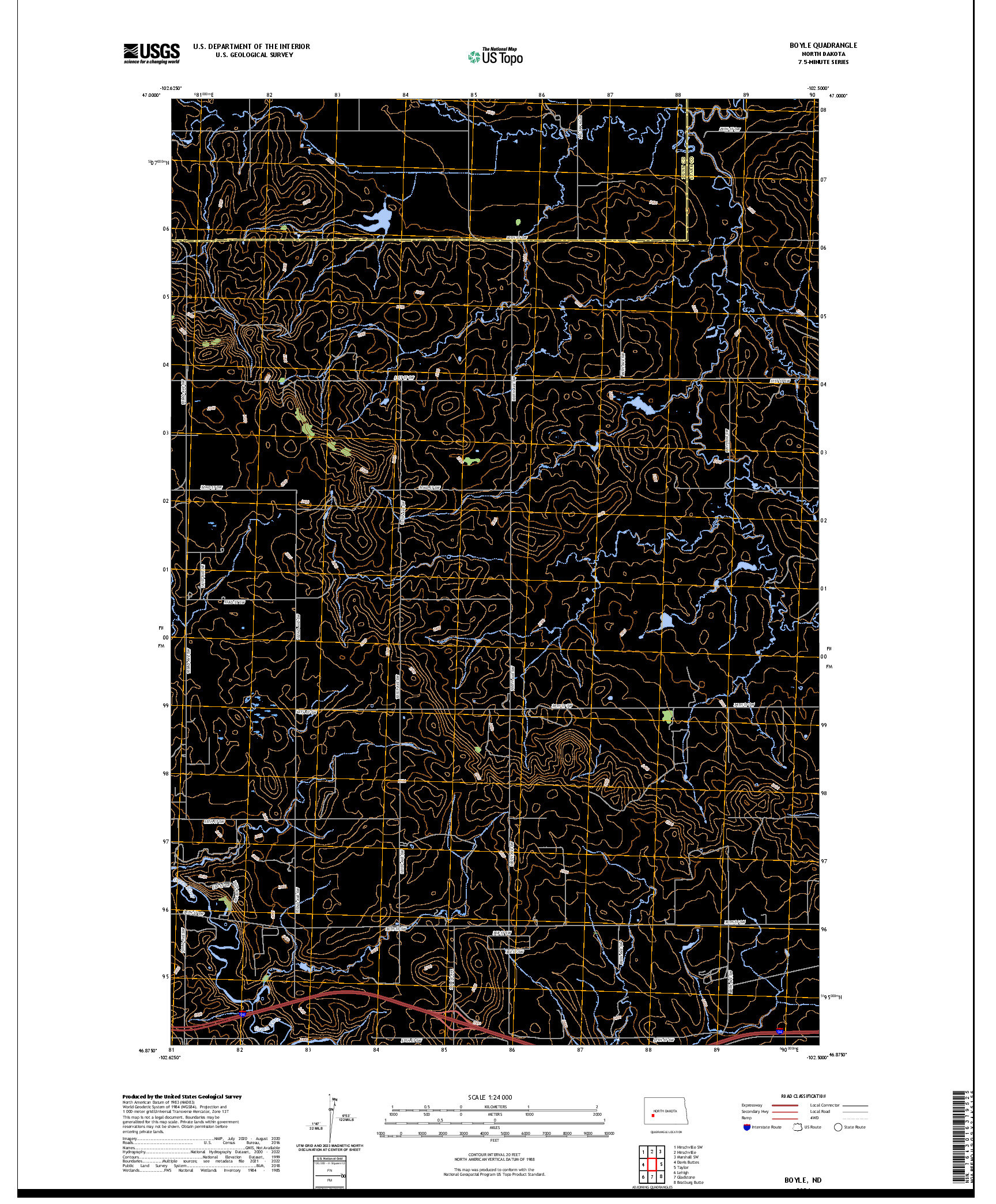 US TOPO 7.5-MINUTE MAP FOR BOYLE, ND