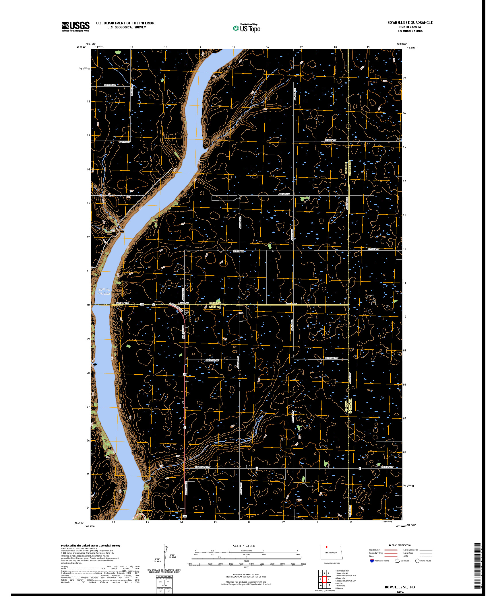US TOPO 7.5-MINUTE MAP FOR BOWBELLS SE, ND